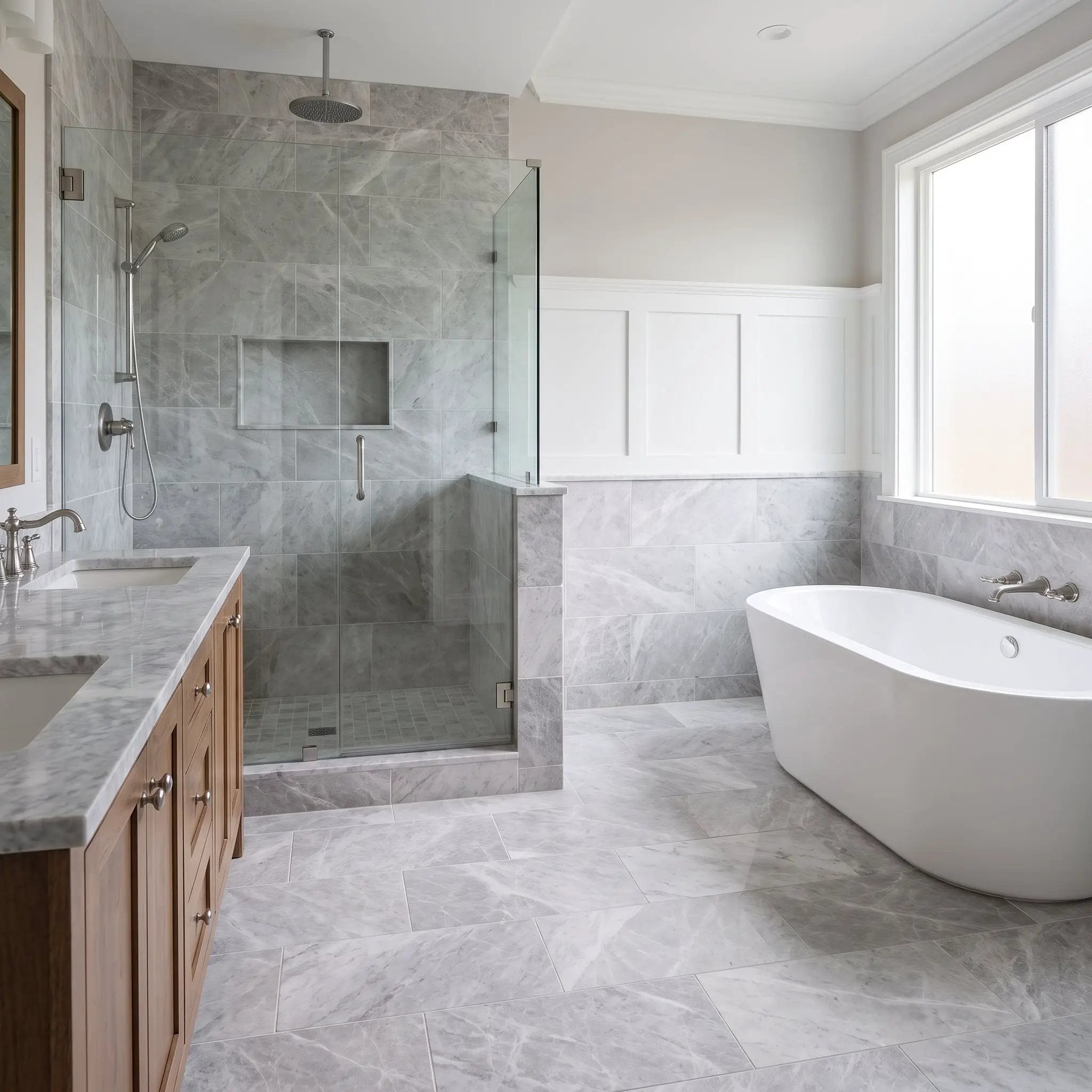 Avalanche Honed Marble Tiles 12x24 by Stonetiledepot