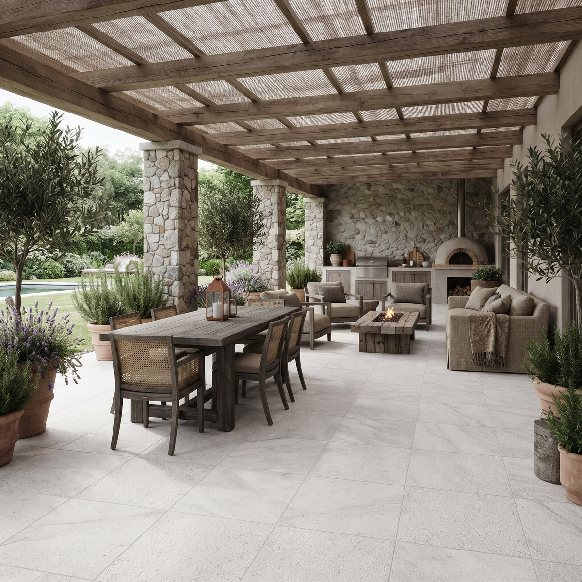 Calacatta T Rustic Textured Marble Tiles 24x24, photo 4 of 4