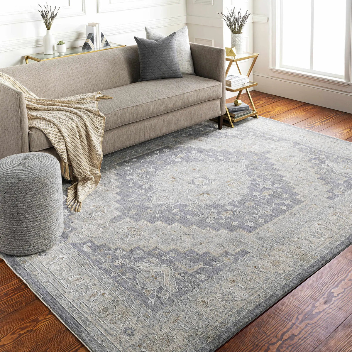 Sema Blue Medallion Rug by Hauteloom