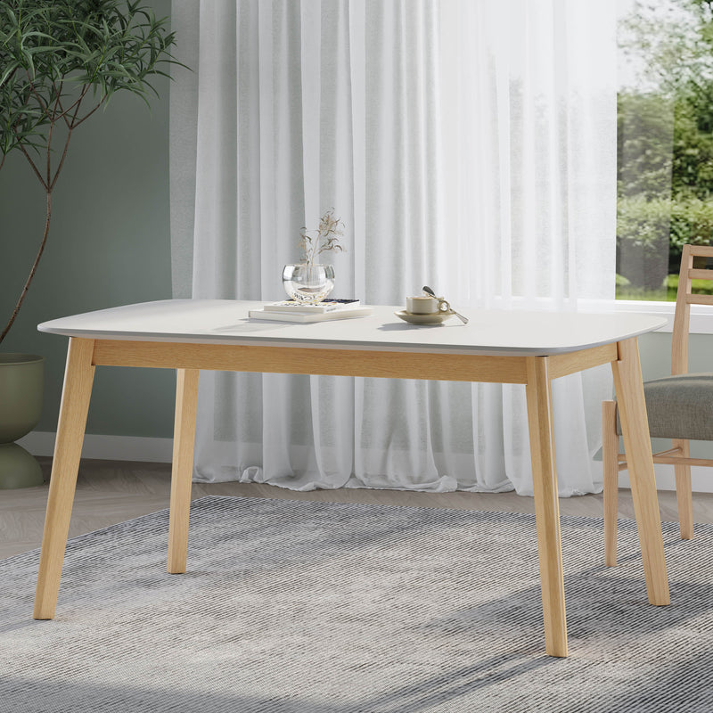 Mid-Century Dining Table with Faux Wood Top - Natural/White, photo 4 of 10