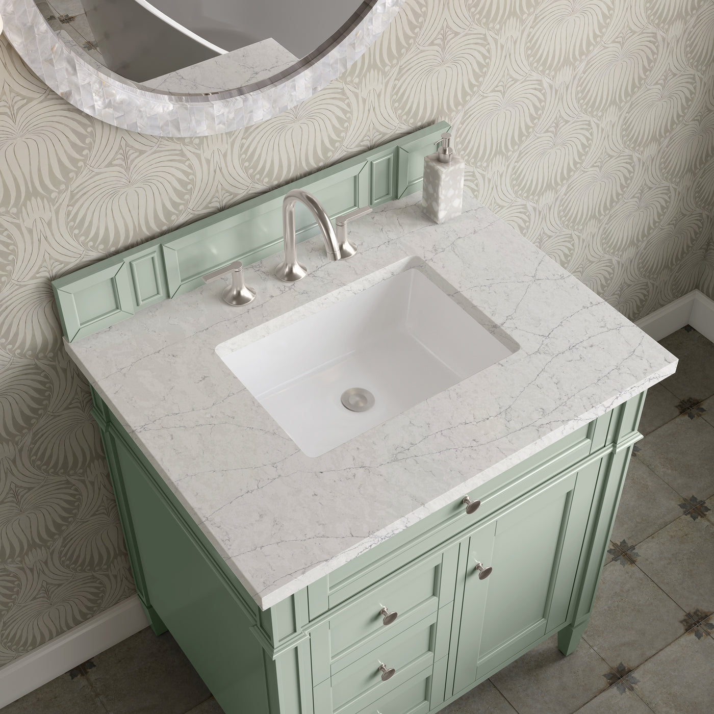 James Martin Brittany 30" Single Bathroom Vanity, Sage Green by James Martin