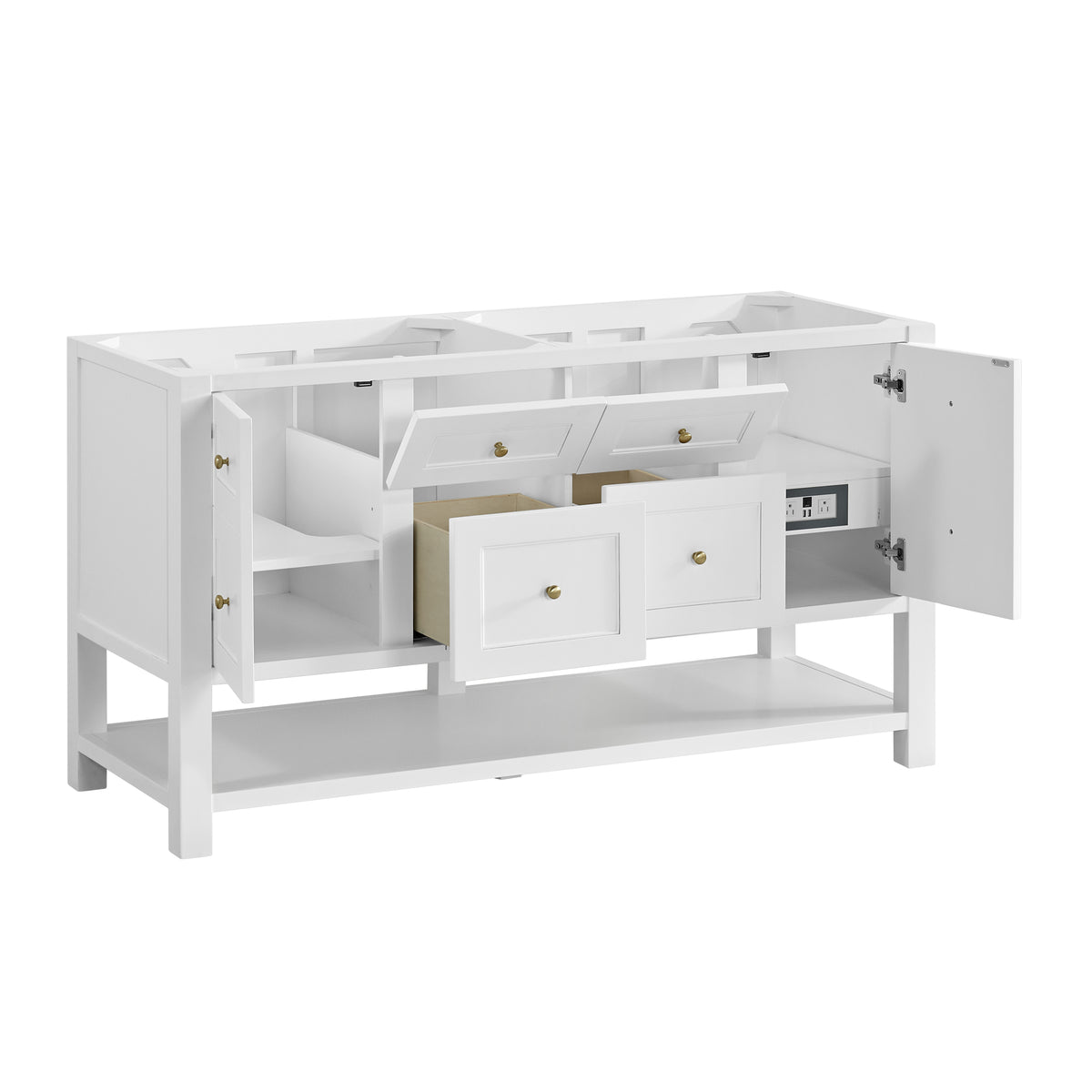 James Martin Breckenridge 60" Double Bathroom Vanity, Bright White, view 21