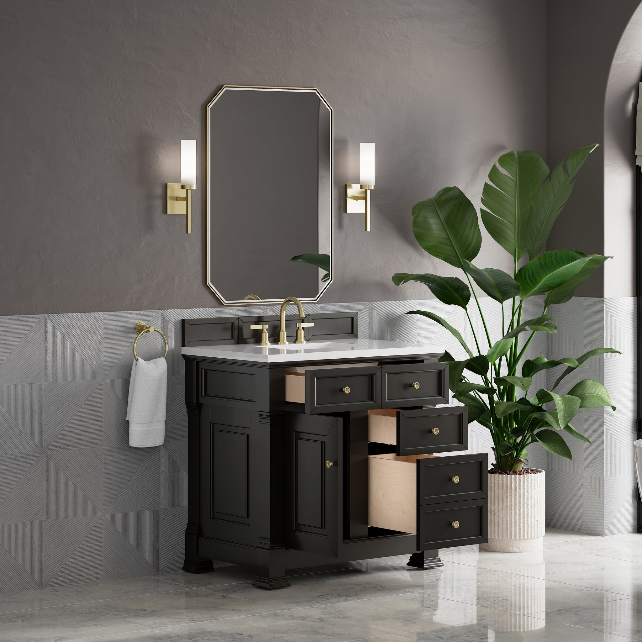 James Martin Brookfield 36" Single Bathroom Vanity, Black Onyx, view 26