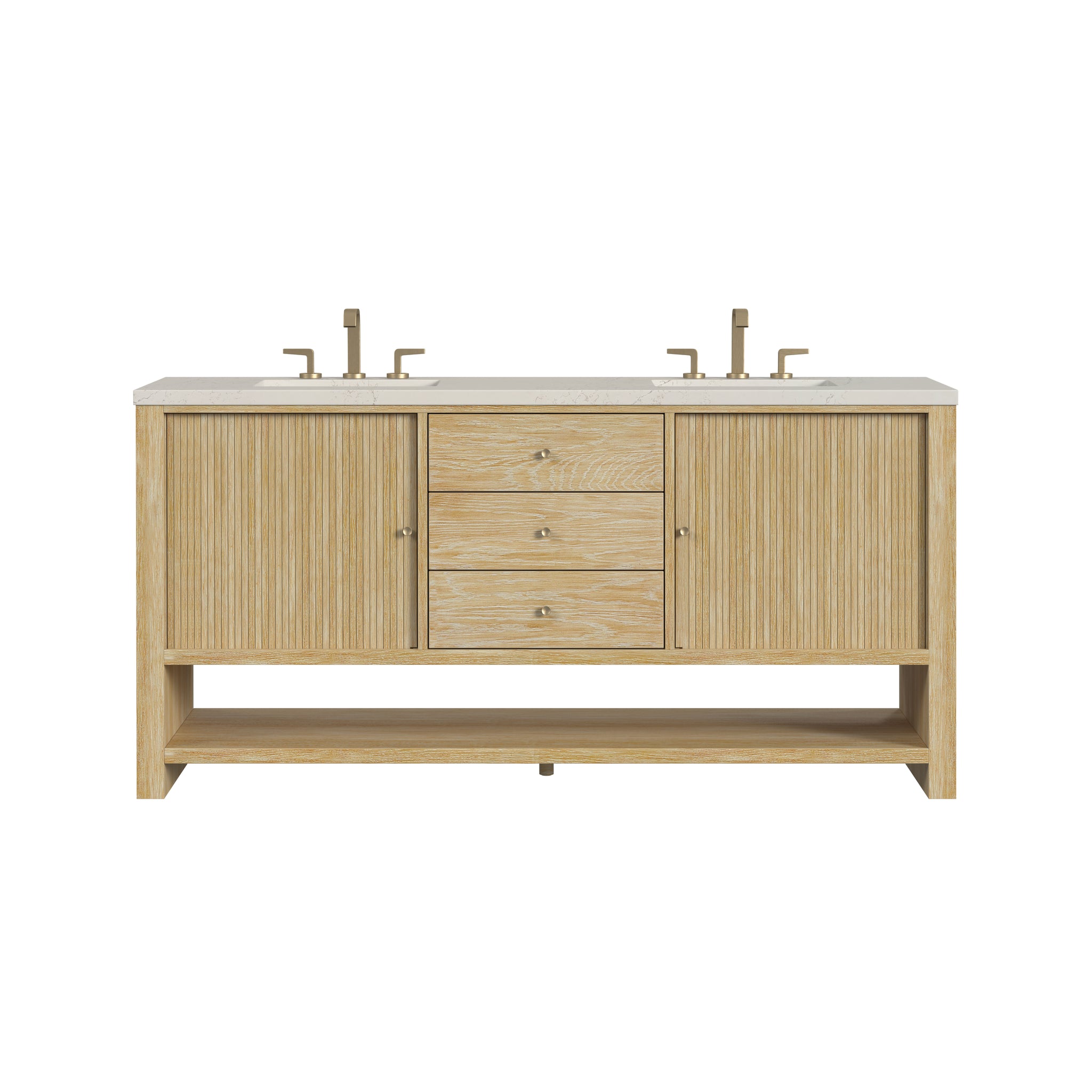 James Martin Marigot 72" Double Bathroom Vanity, Sunwashed Oak by James Martin
