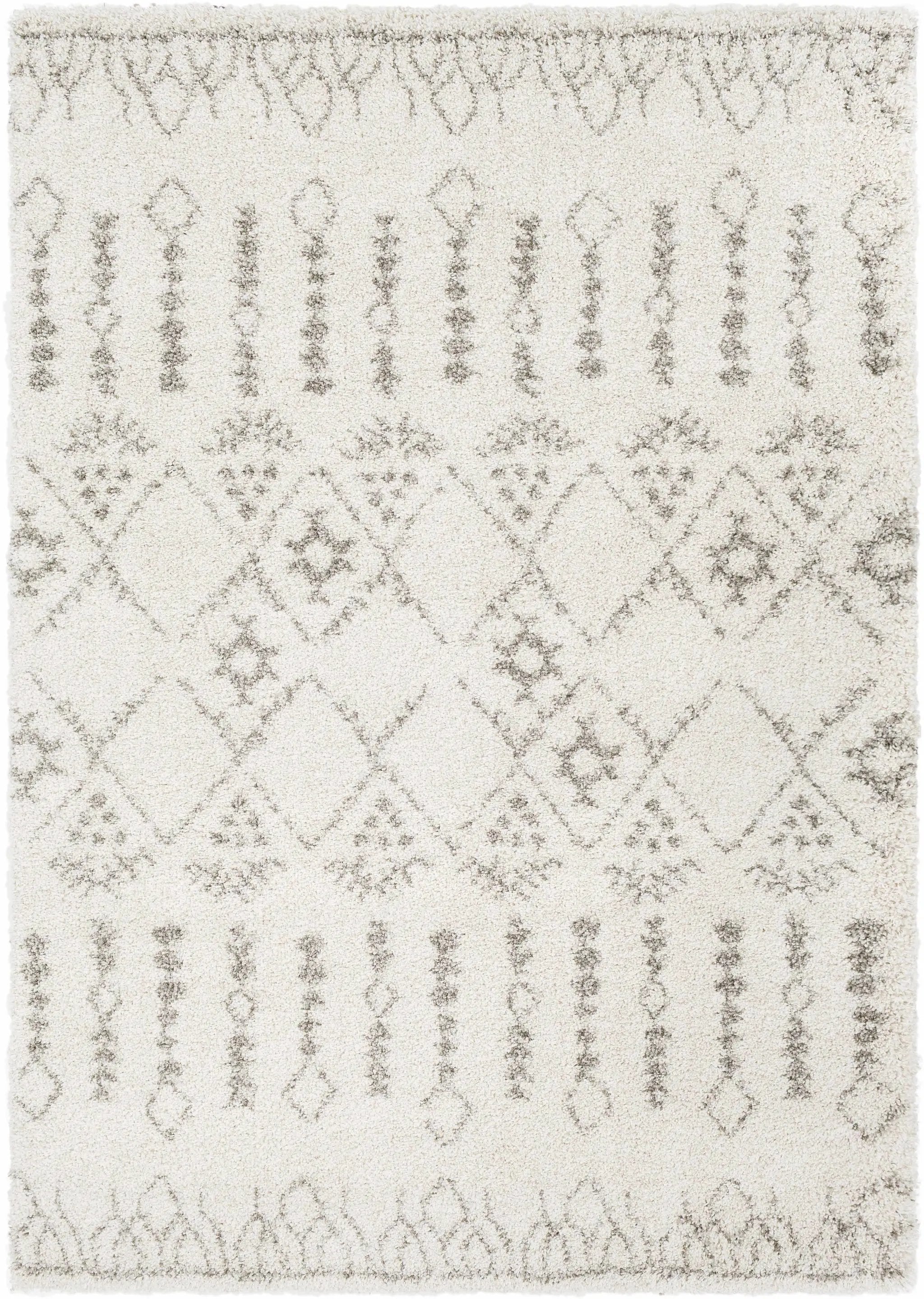 Aylett Beige Trellis Shag Rug - Clearance by Boutique Rugs