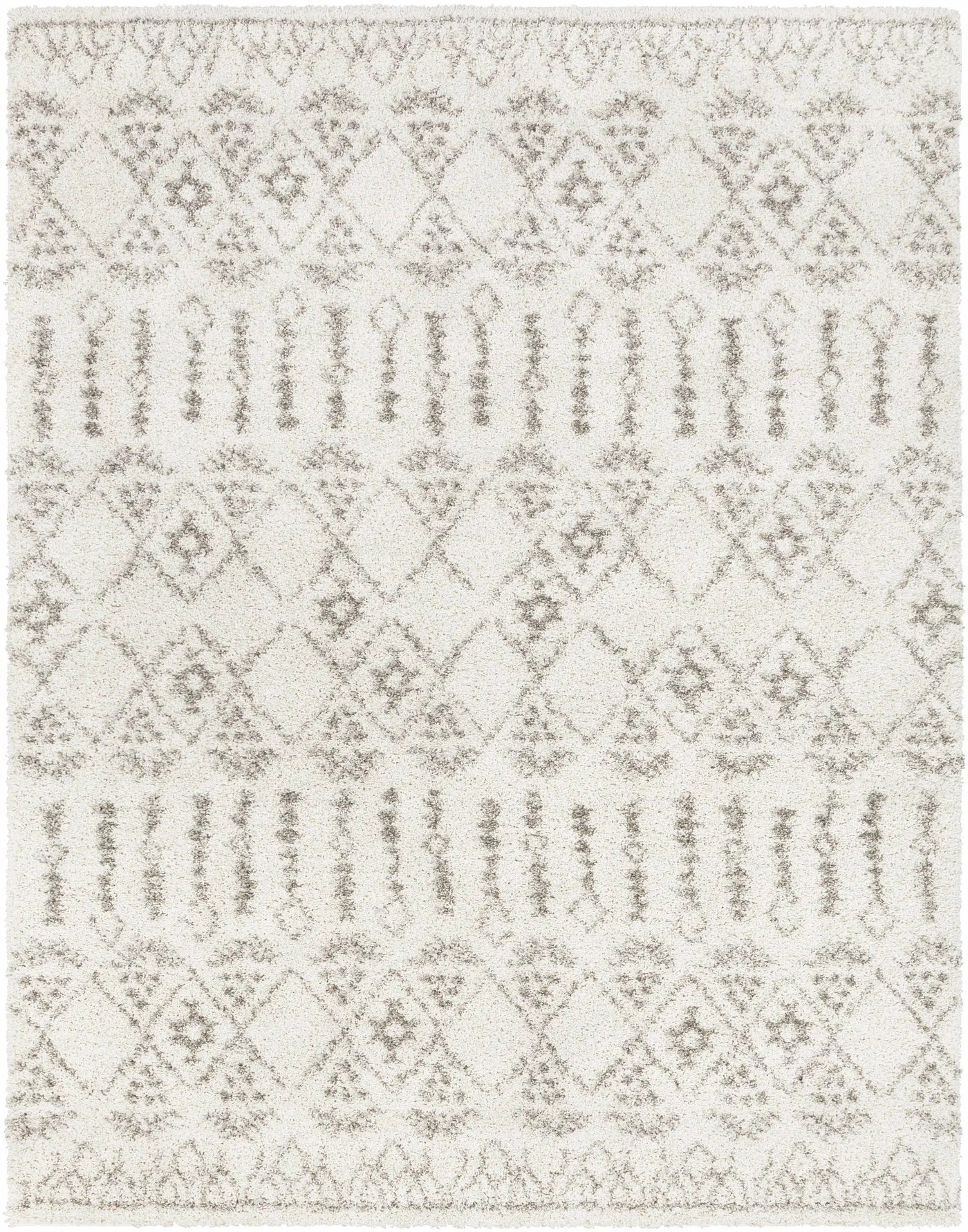 Aylett Beige Trellis Shag Rug - Clearance by Boutique Rugs