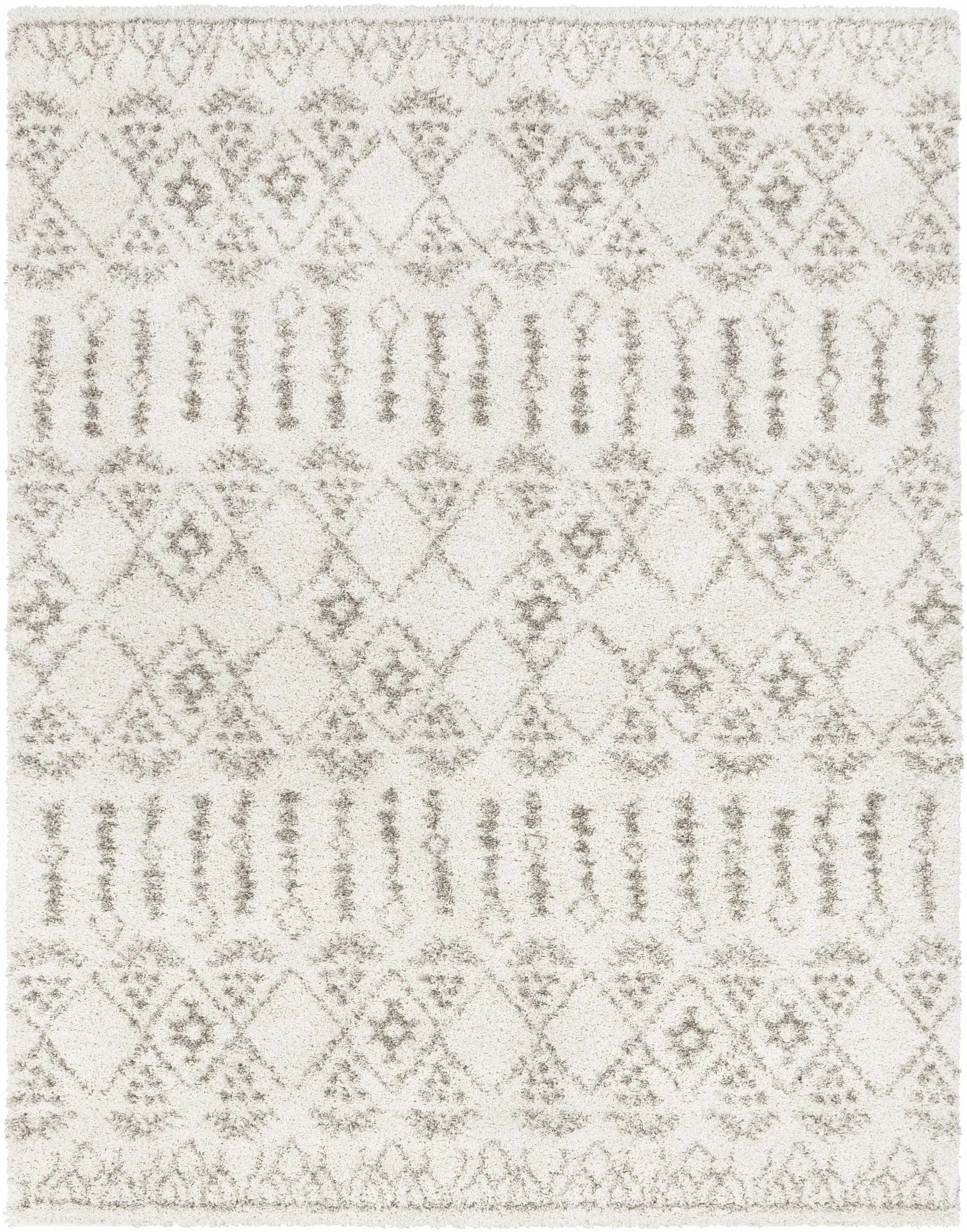 Aylett Beige Trellis Shag Rug - Clearance by Boutique Rugs