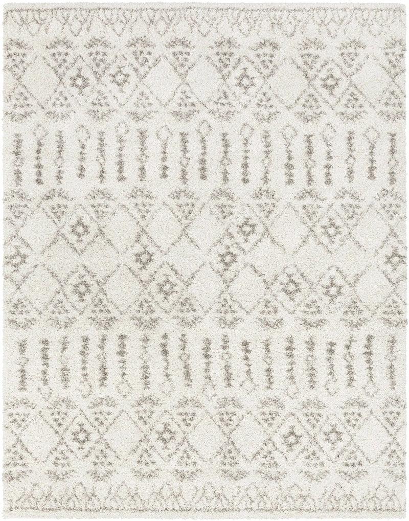 Aylett Beige Trellis Shag Rug - Clearance by Boutique Rugs