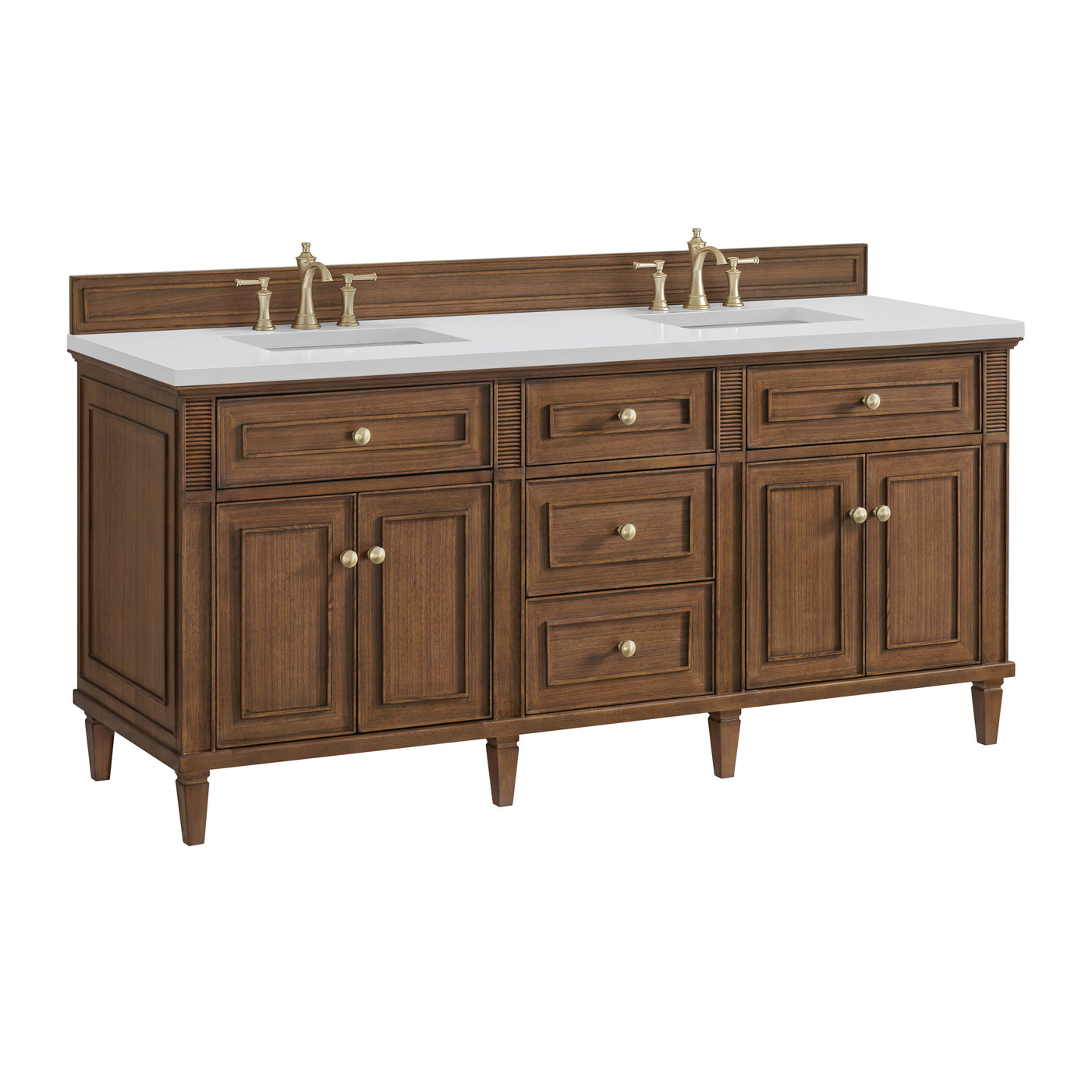 James Martin Lorelai 72" Double Bathroom Vanity, Mid-Century Walnut by James Martin