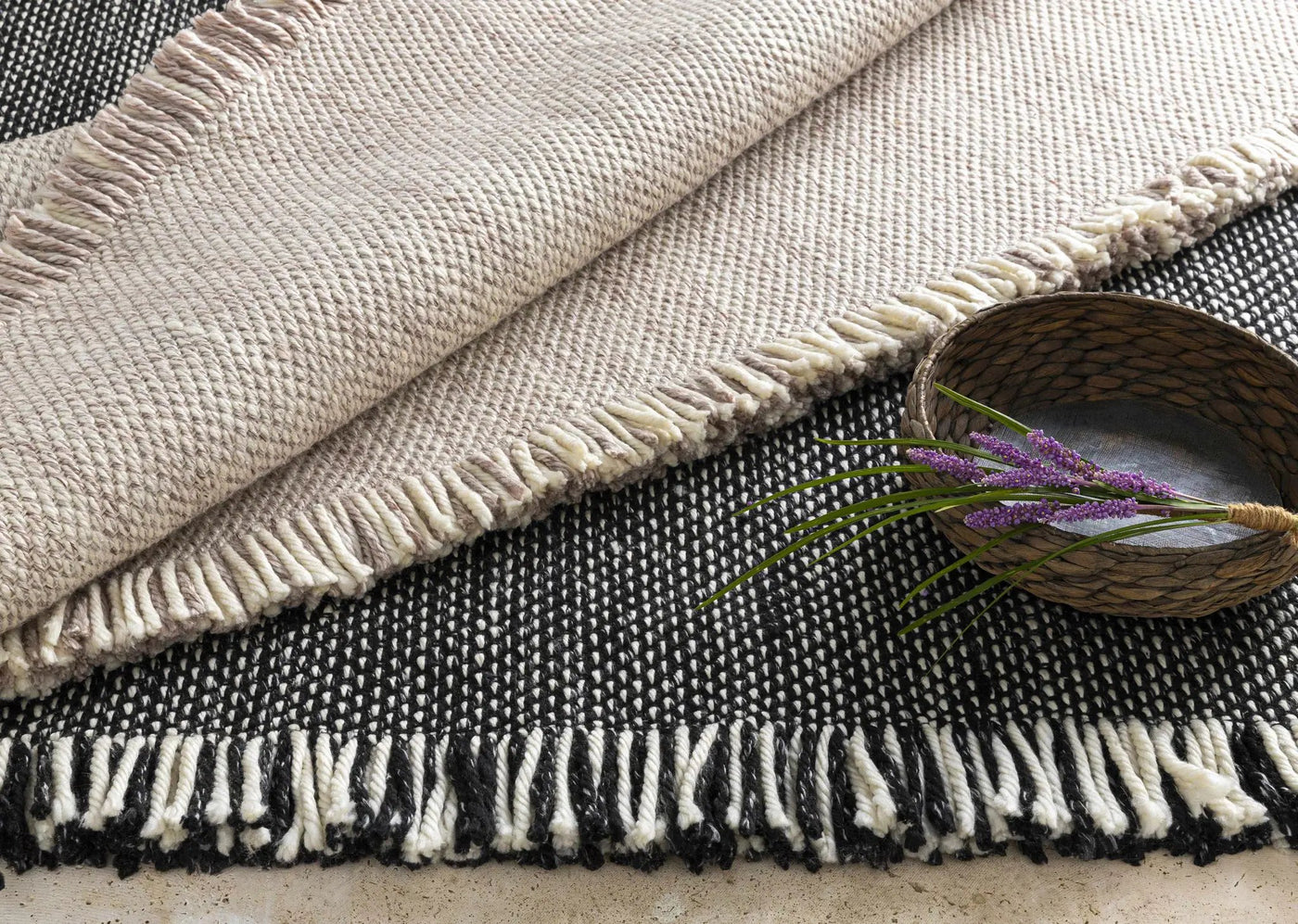 Boyden Black Area Rug with Tassels - Clearance by Boutique Rugs