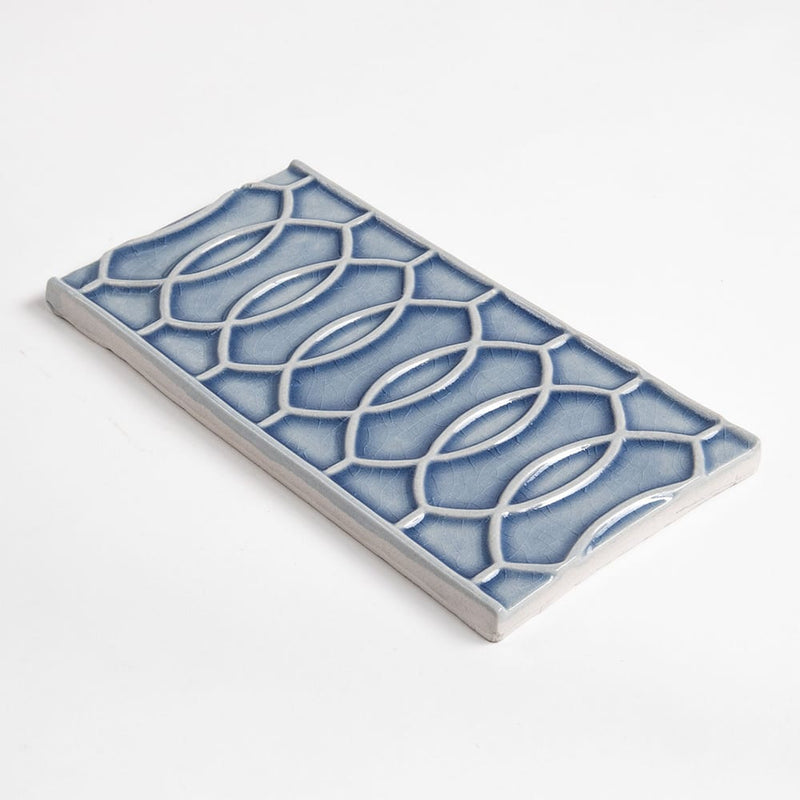Azure Crackled Vienna Ceramic Accent Tiles 4x8 Ceramic Crackled 4x8 Accent Tiles — 2