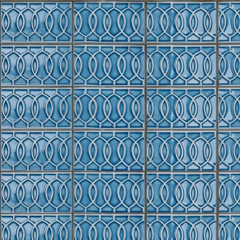 Azure Crackled Vienna Ceramic Accent Tiles 4x8 Ceramic Crackled 4x8 Accent Tiles