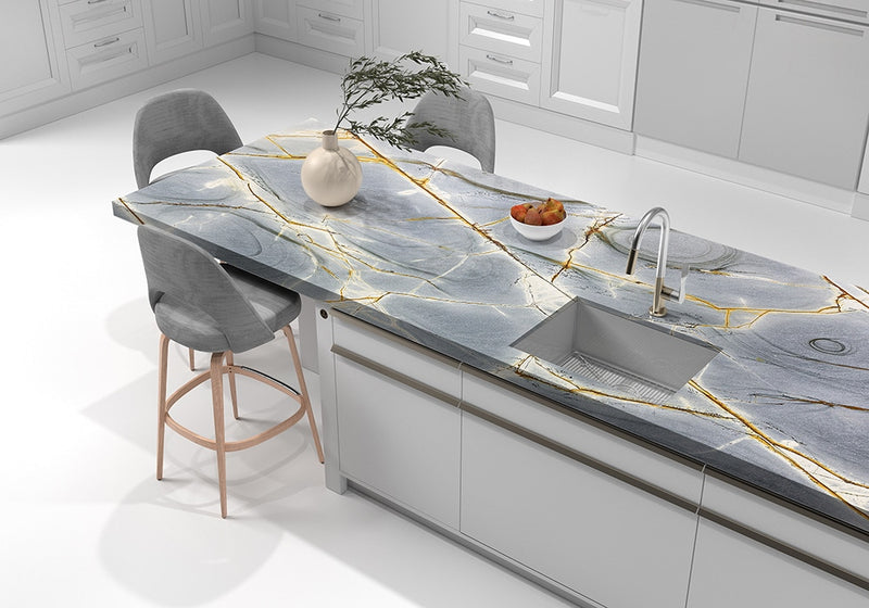 Azure Polished Granite Slab Random room scene 4
