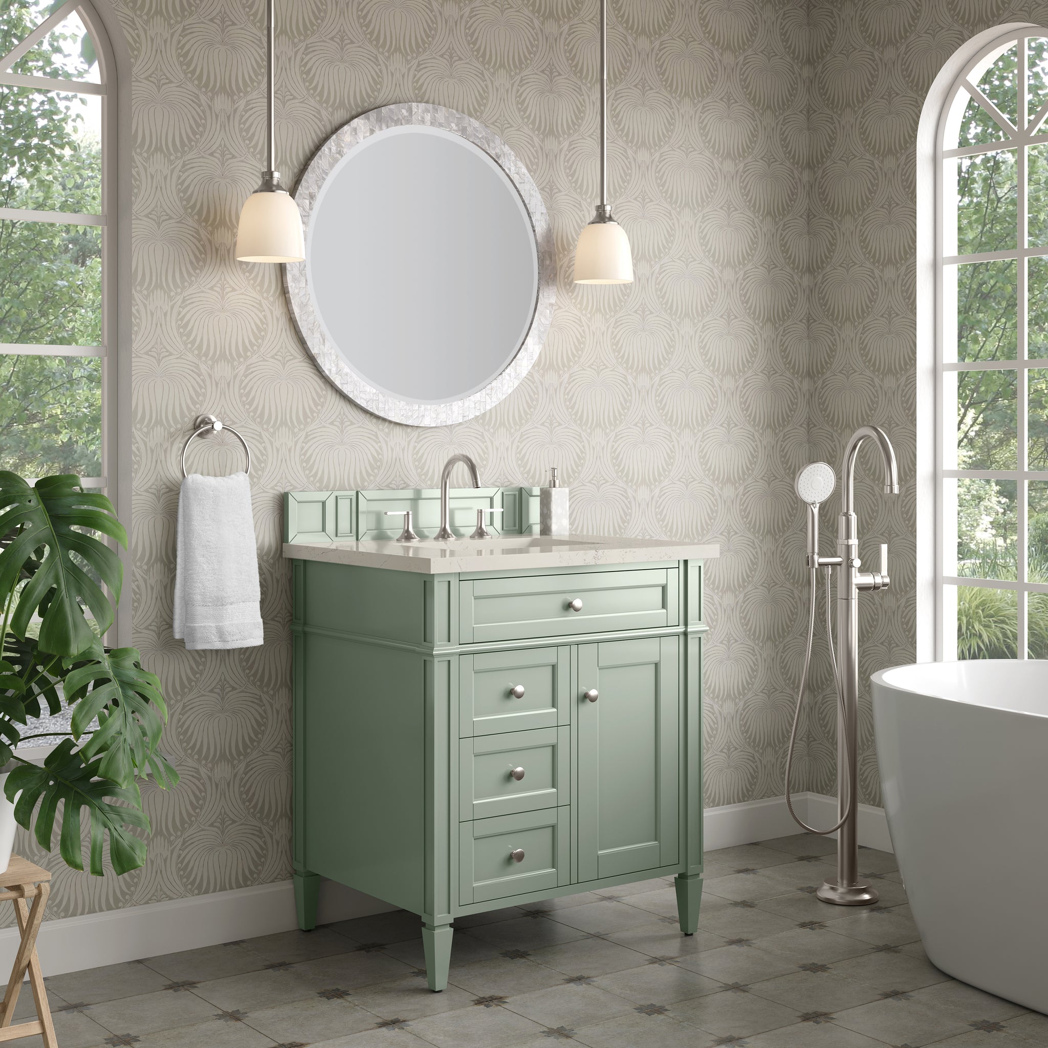 James Martin Brittany 30" Single Bathroom Vanity, Sage Green by James Martin
