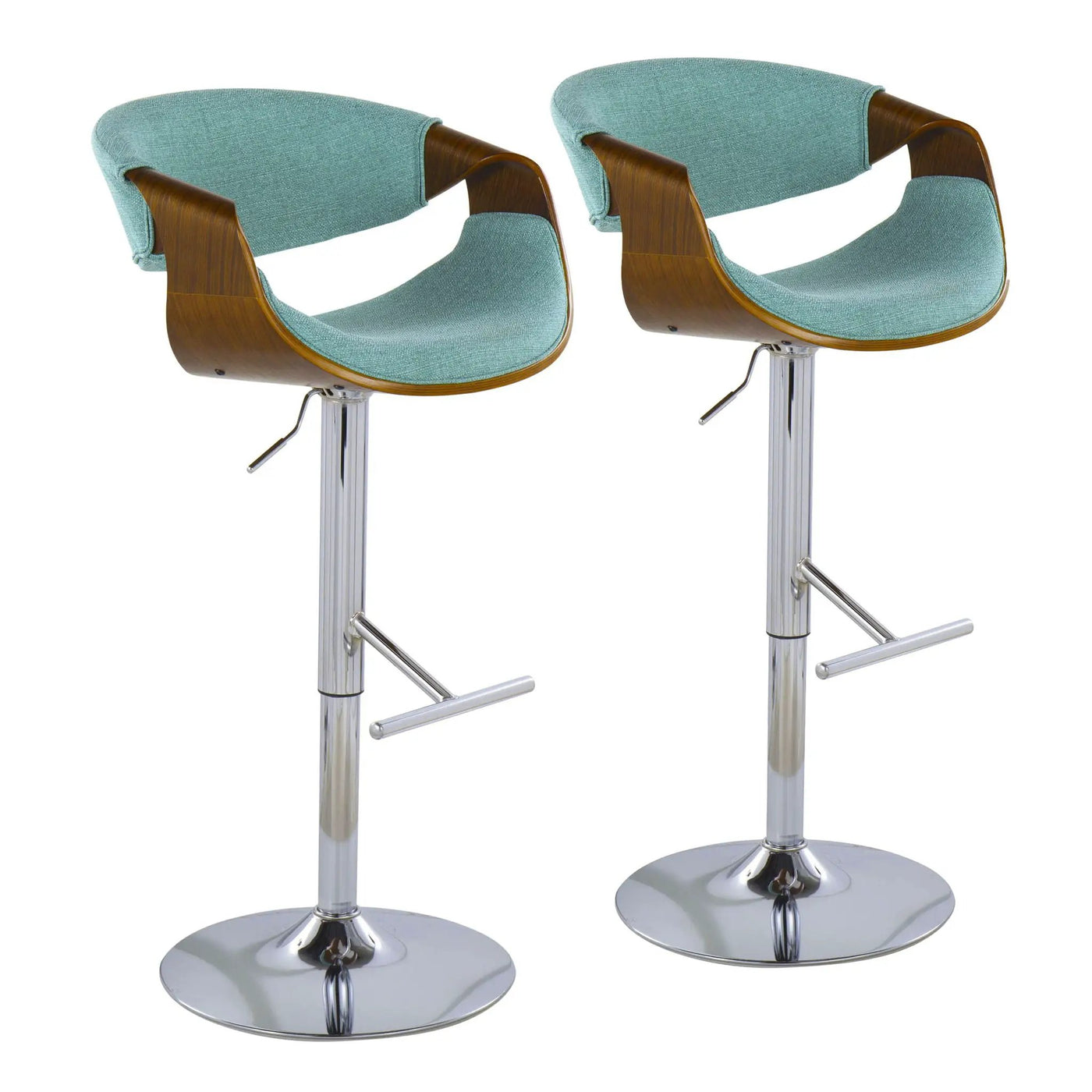 Curvo - Mid Century Modern Adjustable Barstool With Swivel With Straight T Footrest by HouseOfZazla