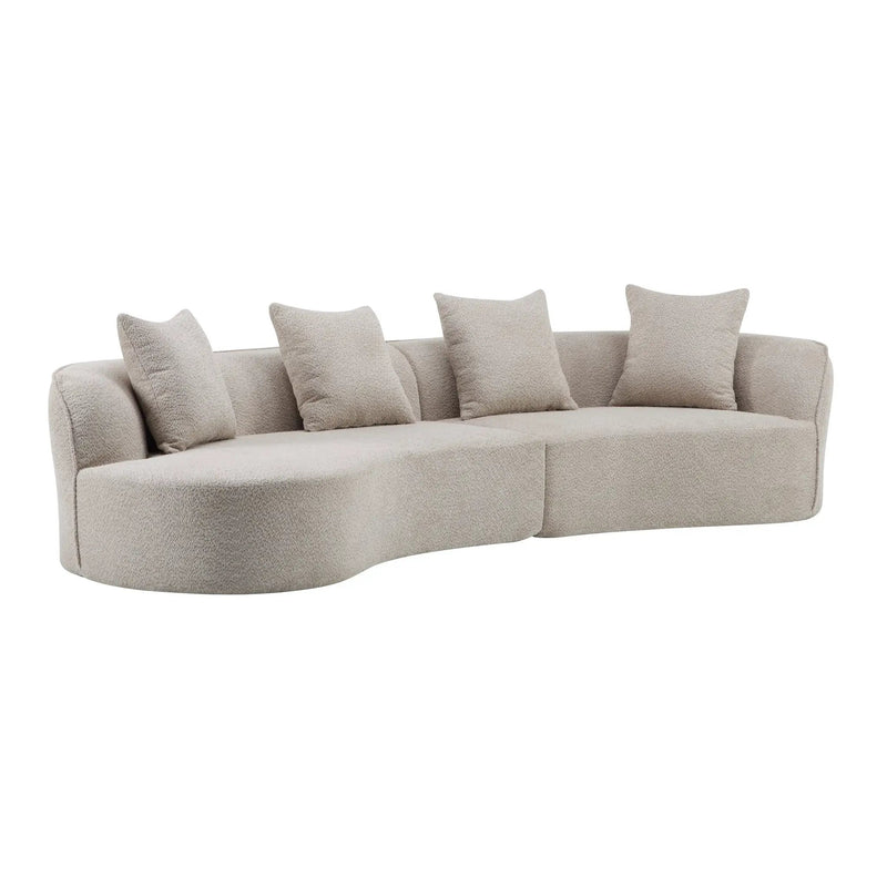 126" Curved Sectional Sofa (Almond-D28 Full Foam) by HouseOfZazla