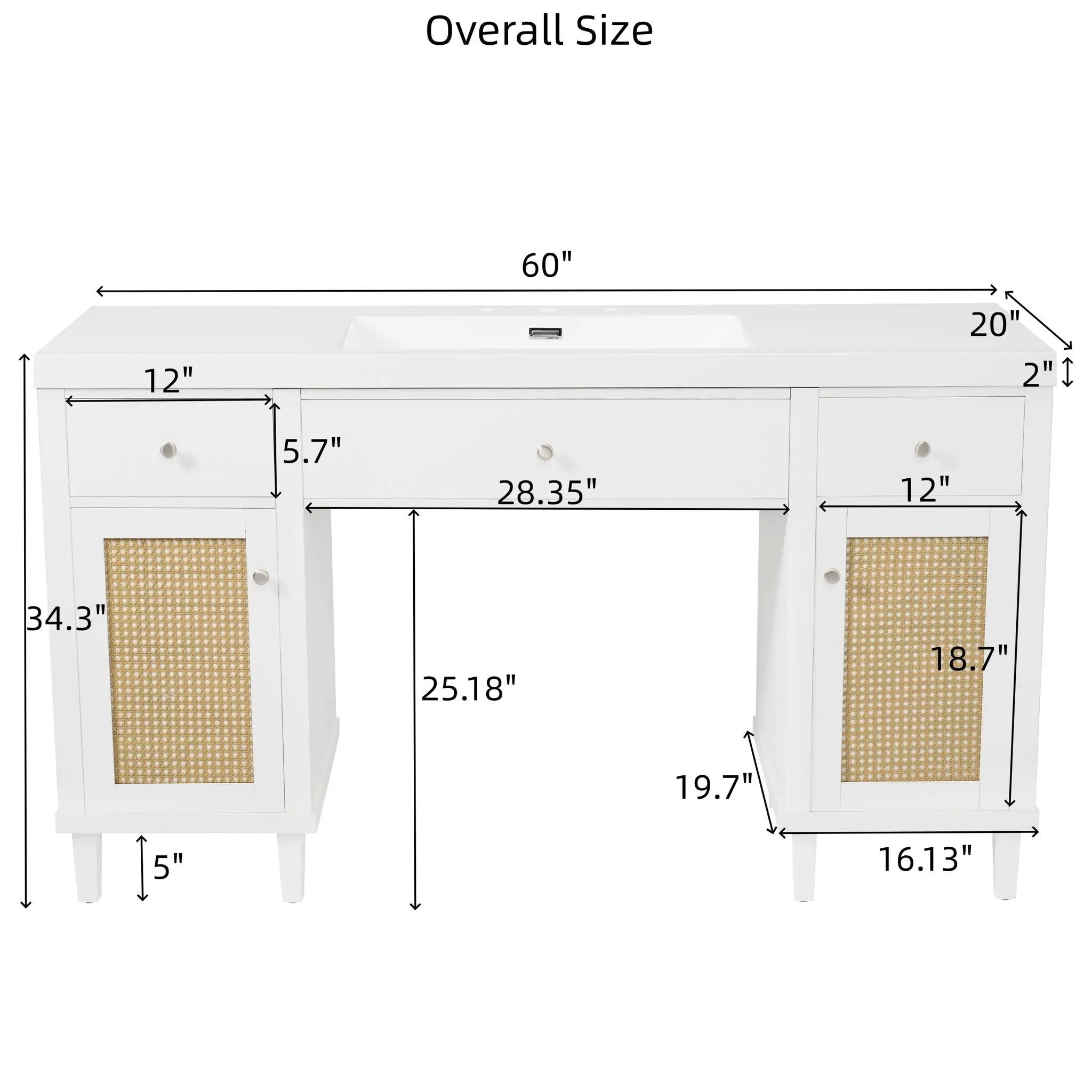 Bathroom Vanity With Sink, Spacious Storage Cabinet by HouseOfZazla