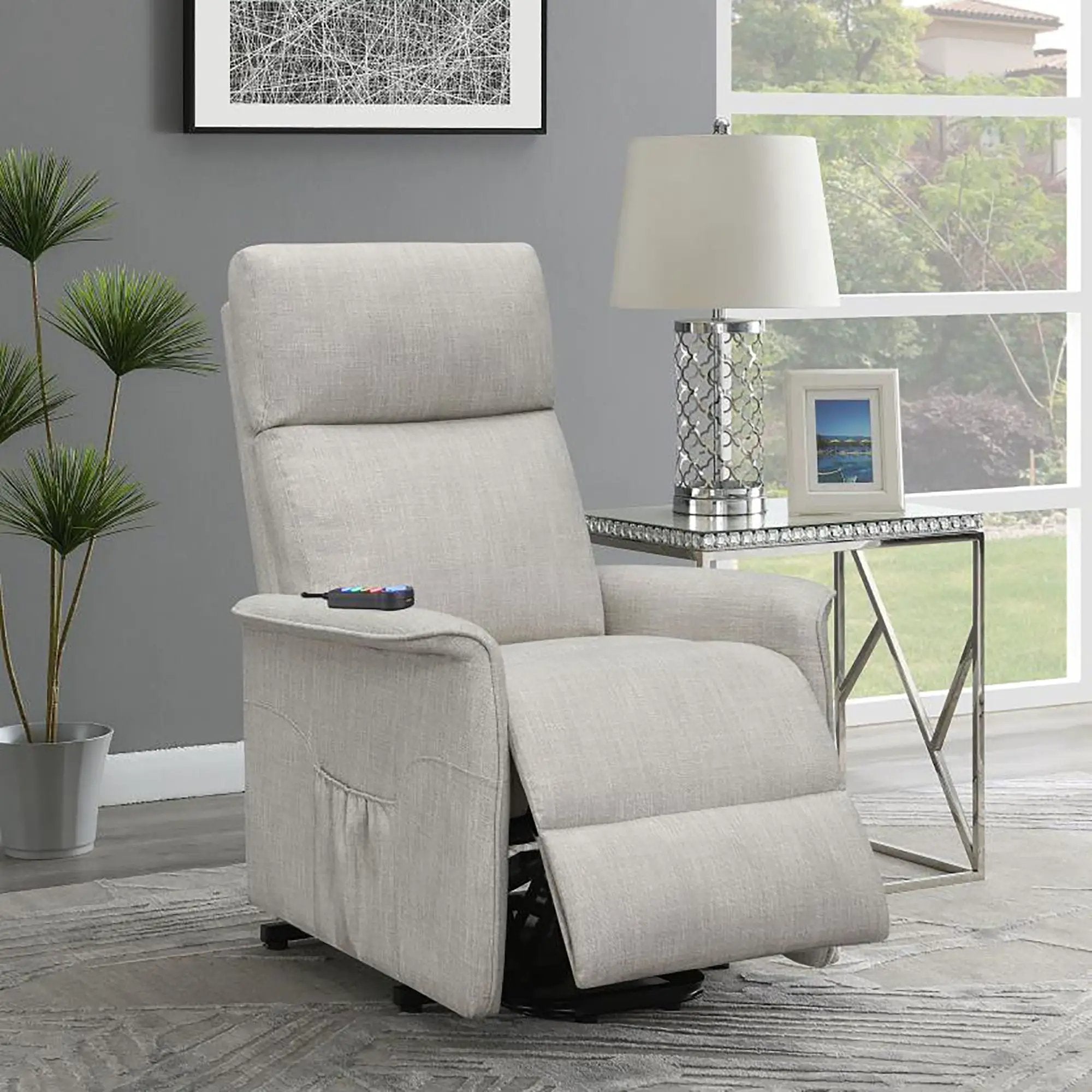 Upholstered Power Lift Recliner With Wired Remote by HouseOfZazla