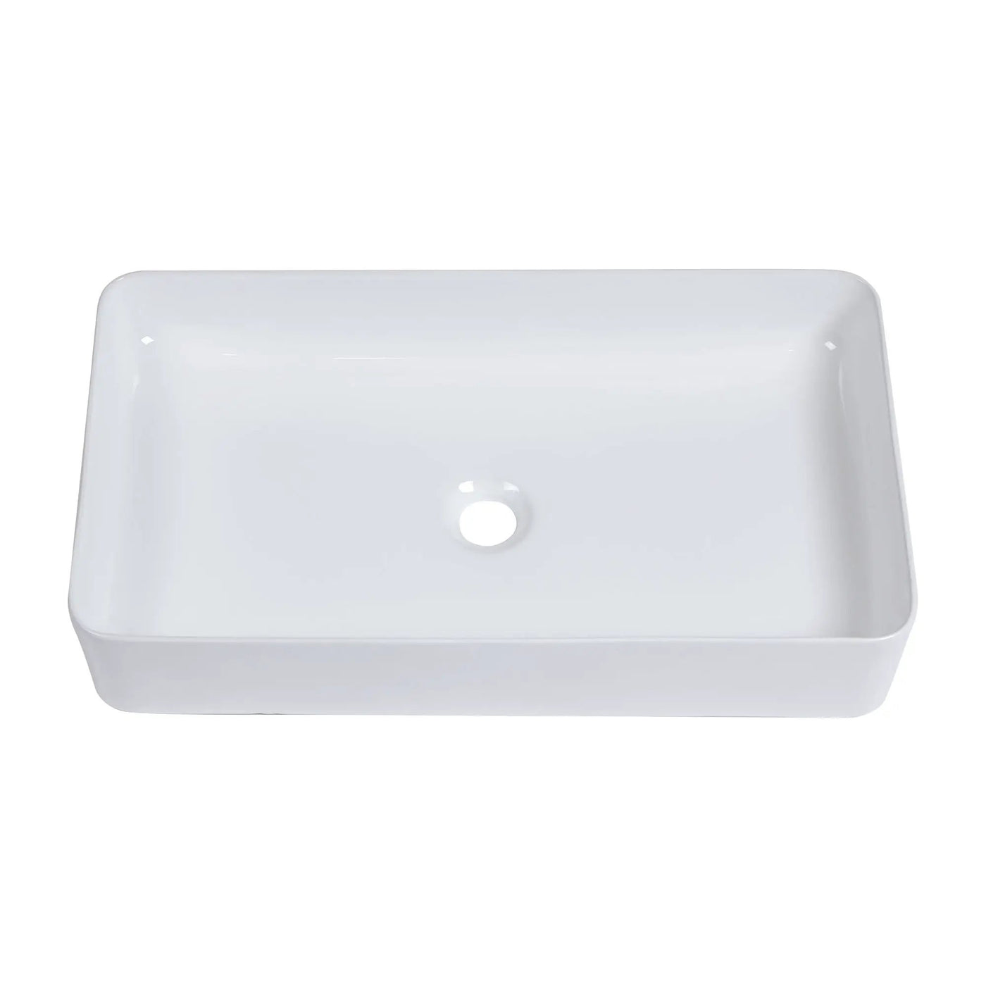 Modern Ceramic Rectangular Bathroom Vessel Sink With European Design by HouseOfZazla