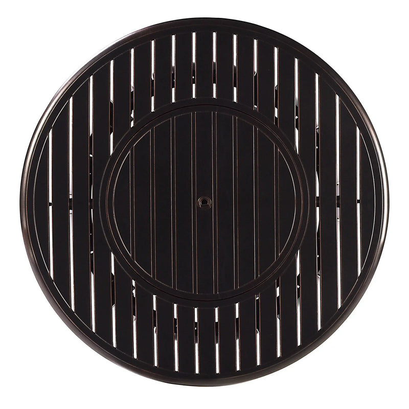 Black Aluminum Fire Table Set with Two Loveseats and Two Club Chairs by Sharicks