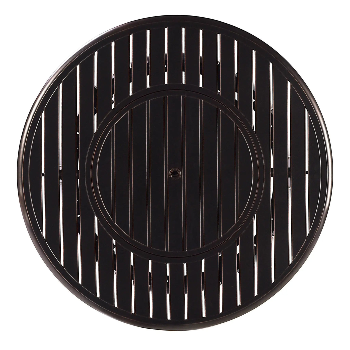 Black Aluminum Fire Table Set with Four Club Chairs by Sharicks