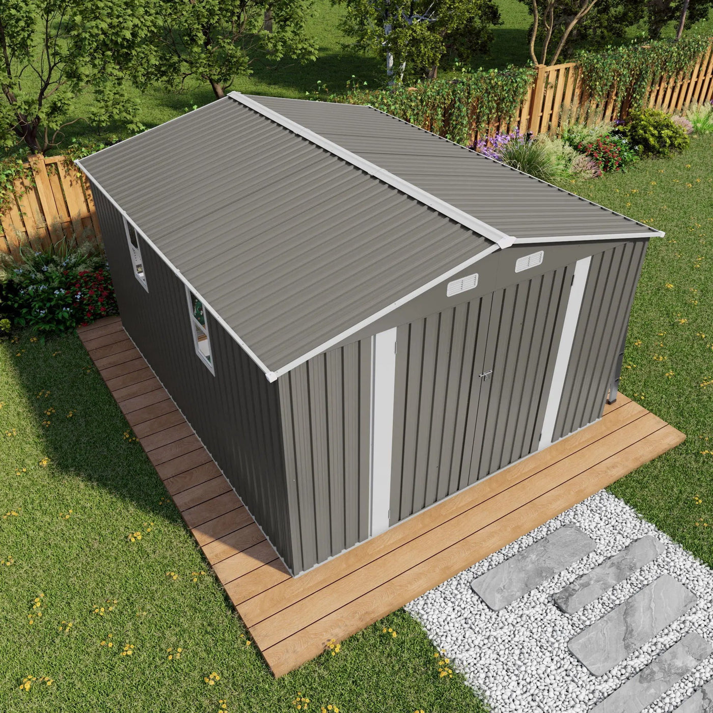Outdoor Storage Shed With Lockable Doors by HouseOfZazla