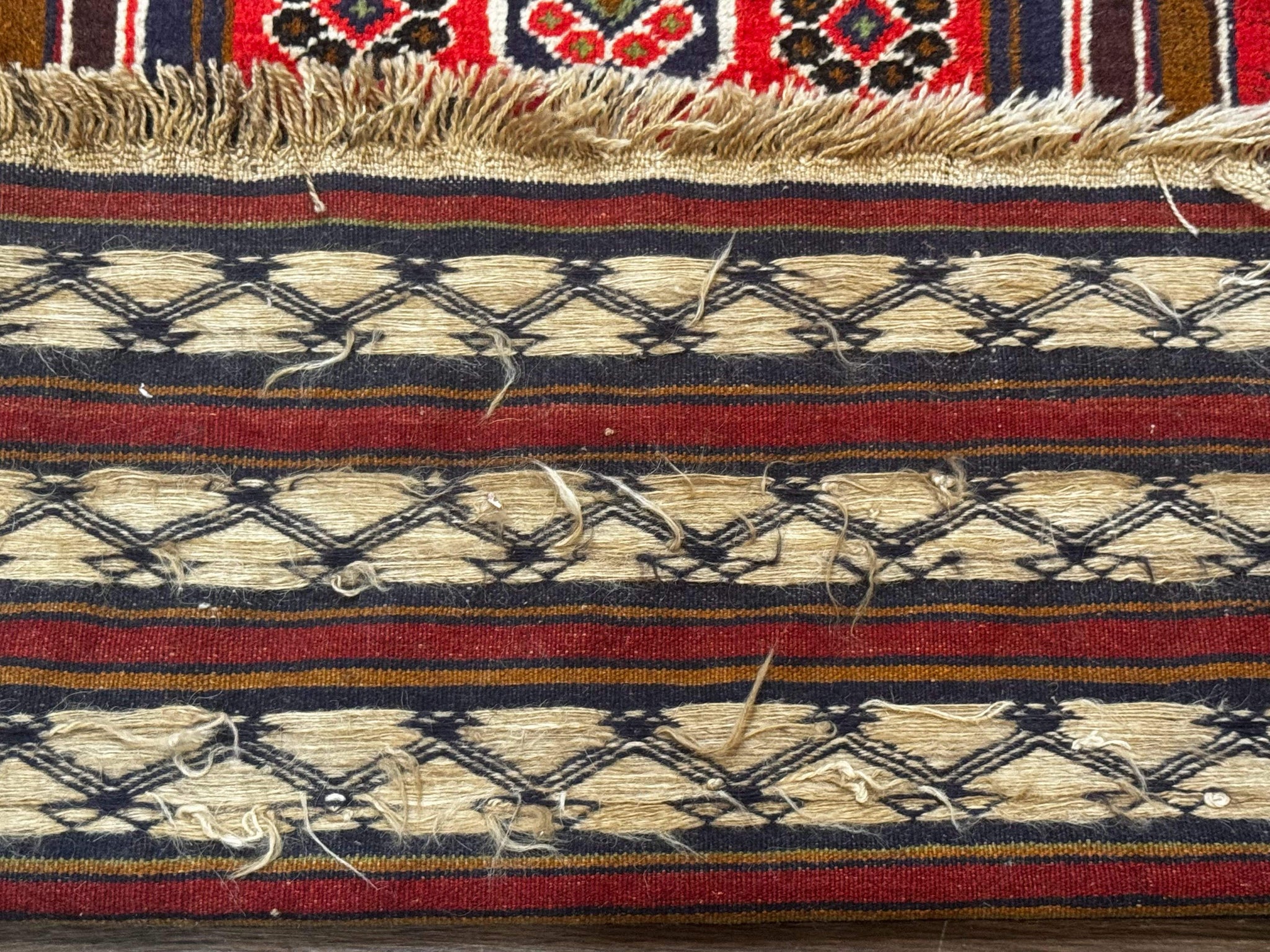 Afghan Rug 3x5, Tribal, Navy Blue, Wool, Handmade, Geometric, Rustic by Jewel Rugs