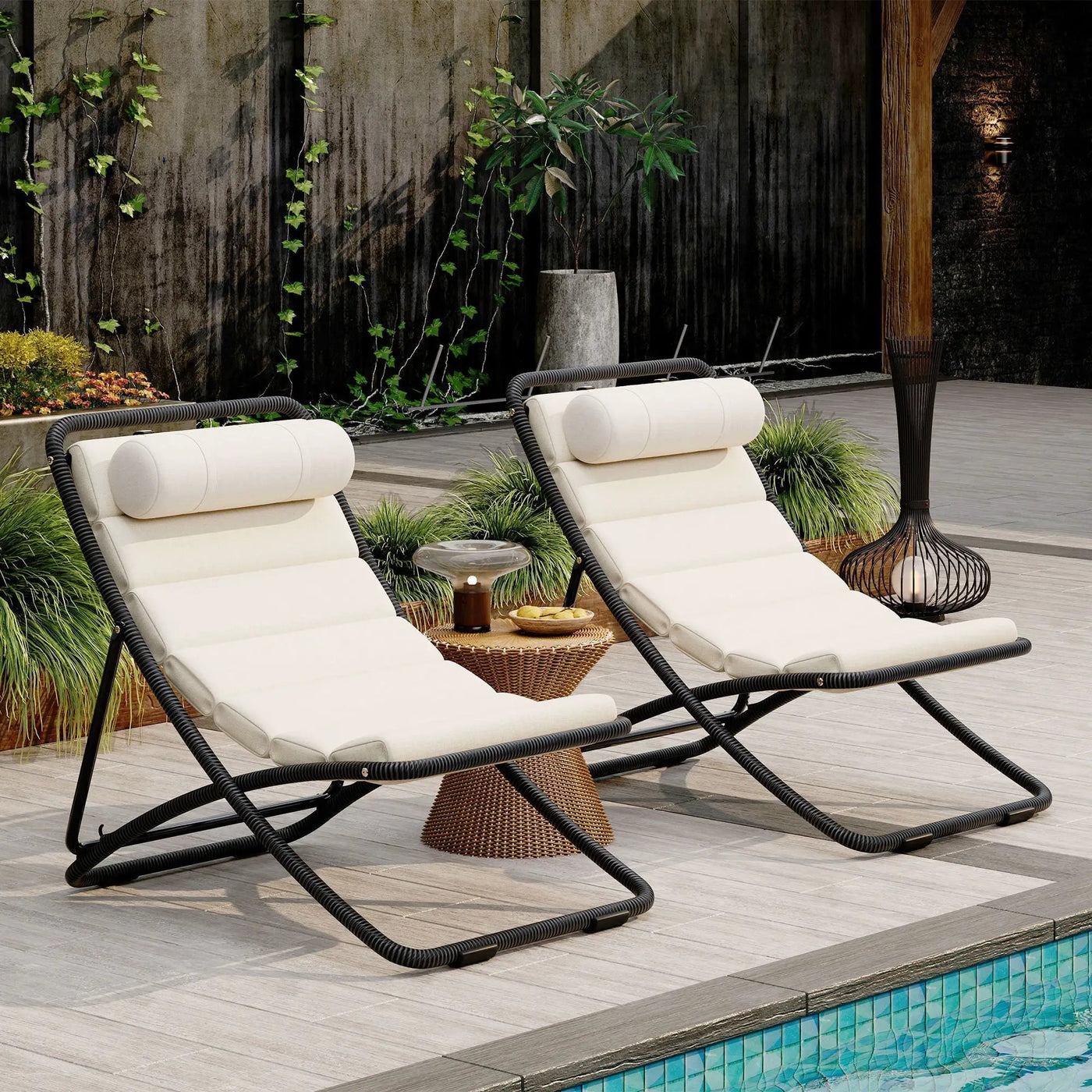 Outdoor Folding Chair With Adjustable Backrest (Set of 2) by HouseOfZazla