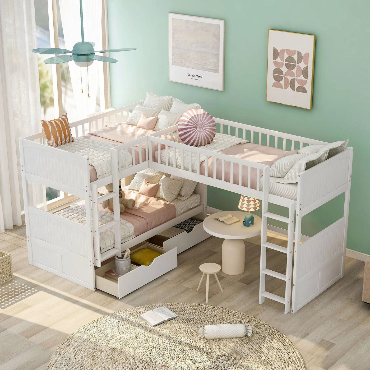 Bunk Bed With Loft And 2 Drawers by Unique Piece Furniture