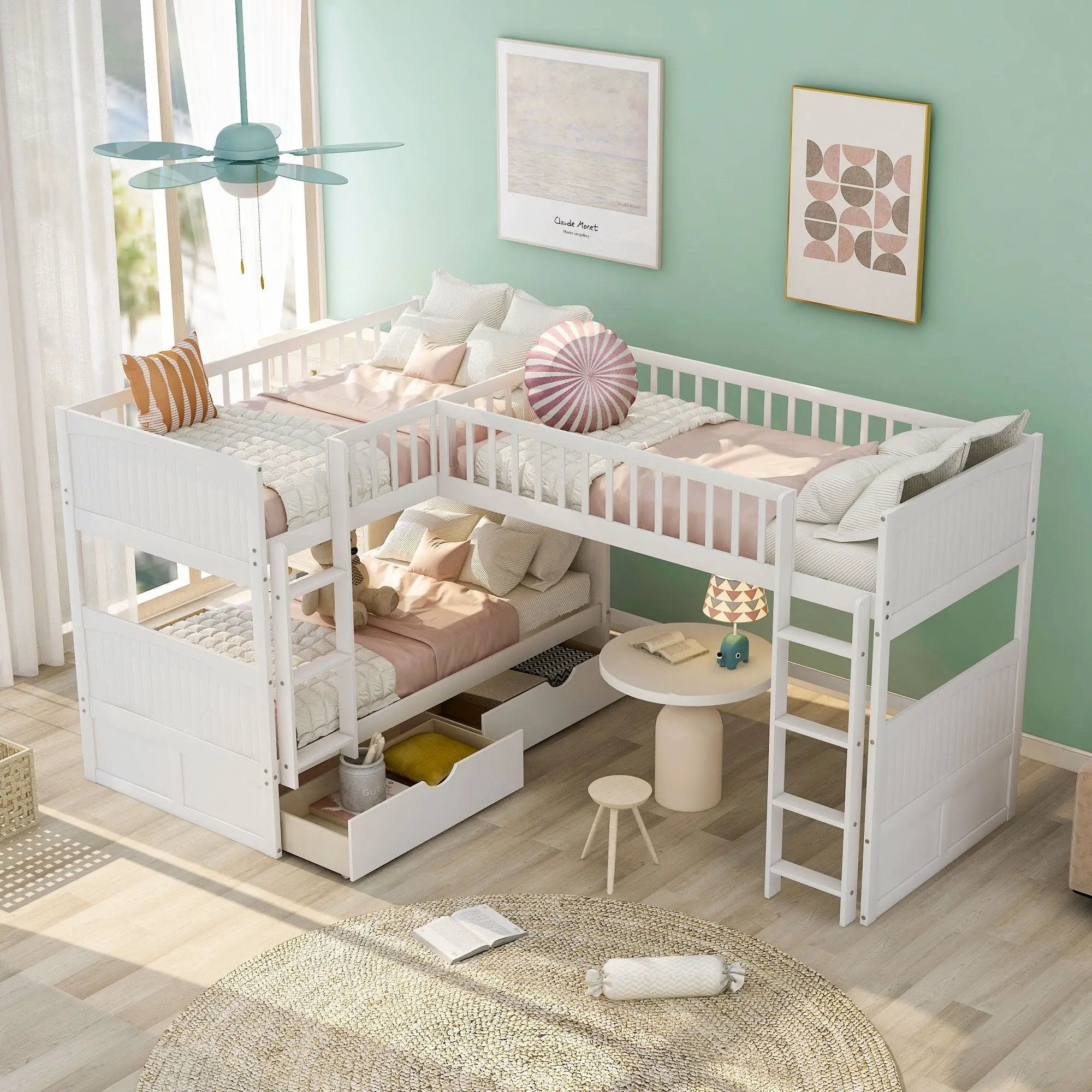 Bunk Bed With Loft And 2 Drawers by Unique Piece Furniture
