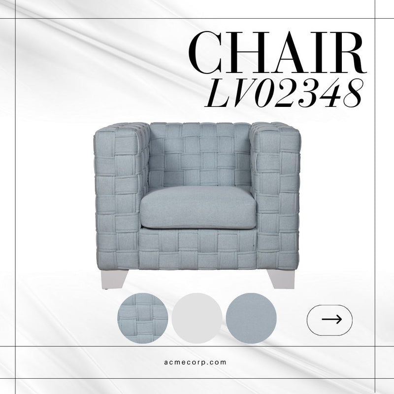 Saree Chenille Chair - Light Blue, photo 4 of 4