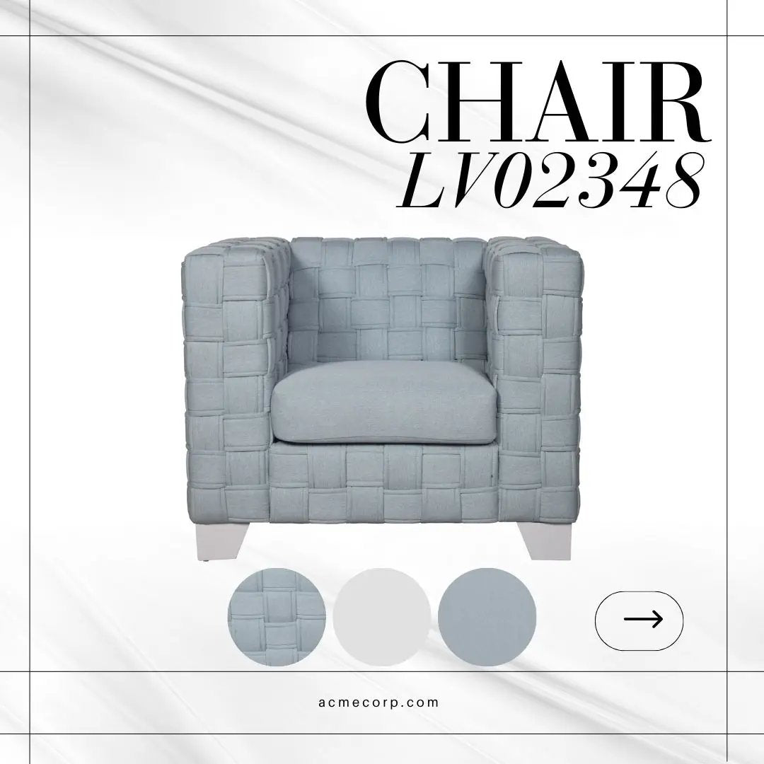 Saree Chenille Chair - Light Blue by HouseOfZazla