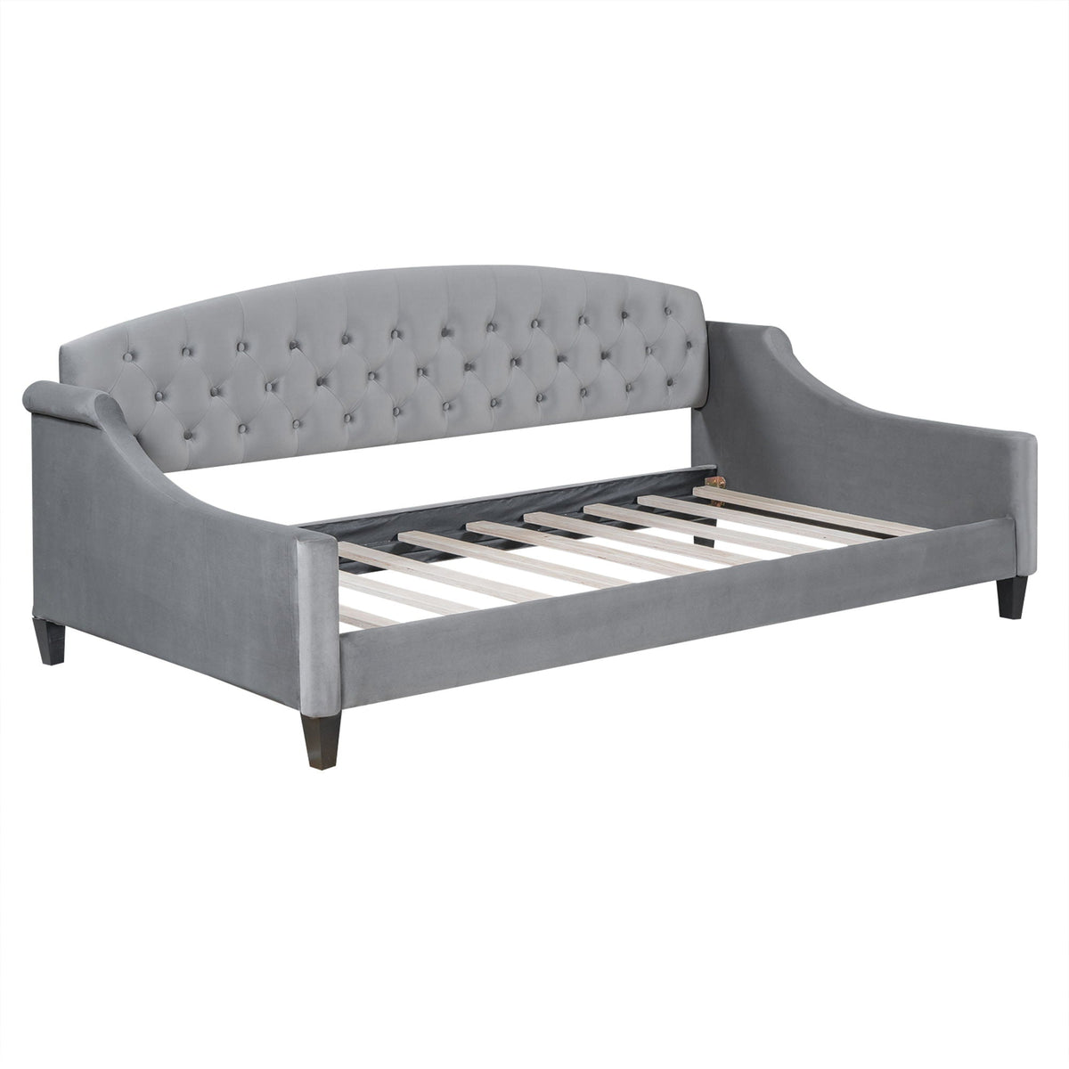 Modern Tufted Button Daybed with Tufted Upholstery – Dark Gray or Beige, photo 3 of 40