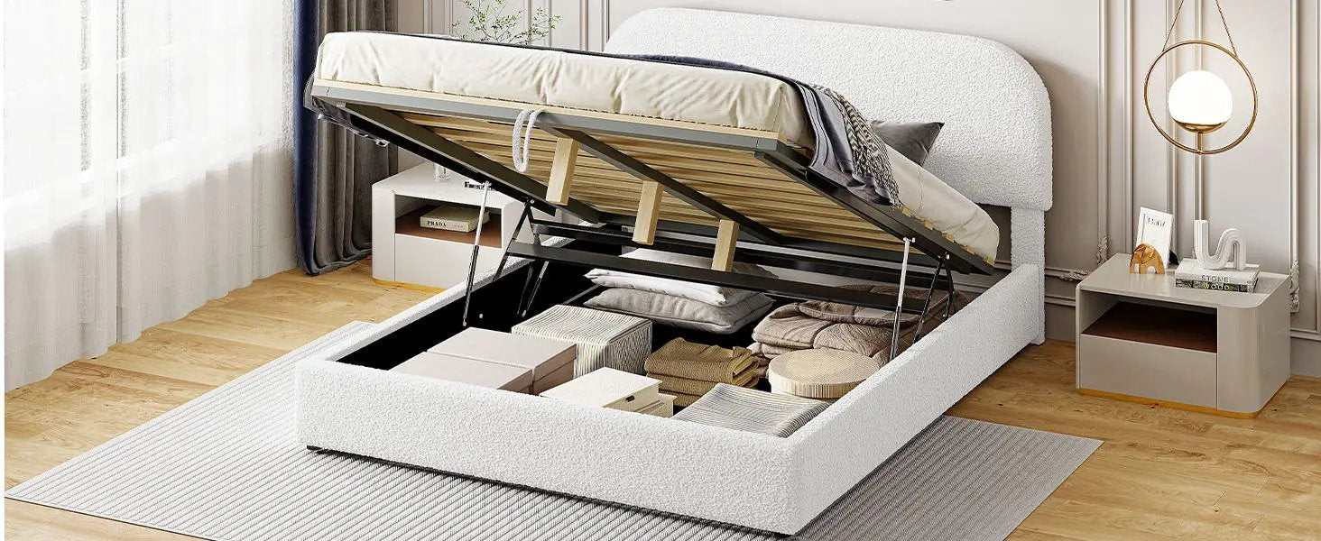 Upholstered Platform Bed With Hydraulic Storage System by HouseOfZazla