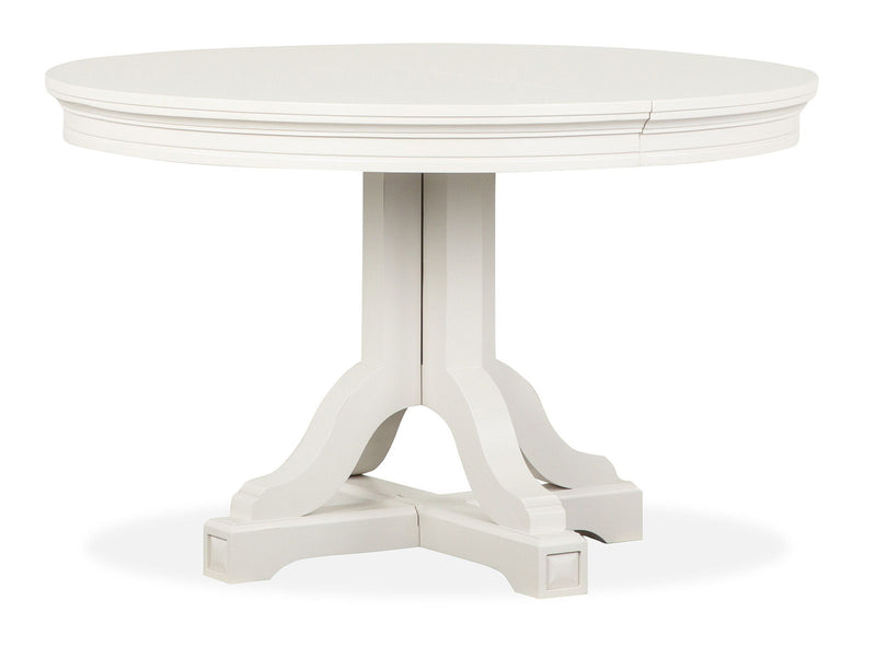 Willowbrook - Extendable 48" Round Dining Table - Egg Shell White, photo 5 of 7