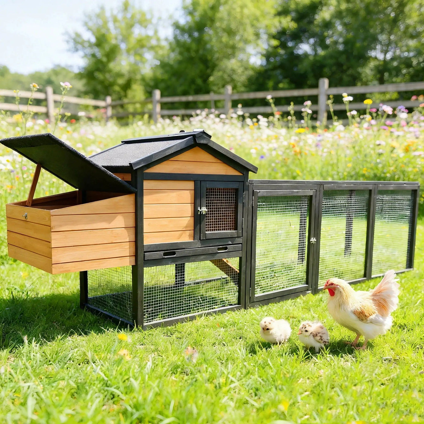 Chicken Coop With Run And Nesting Box by HouseOfZazla