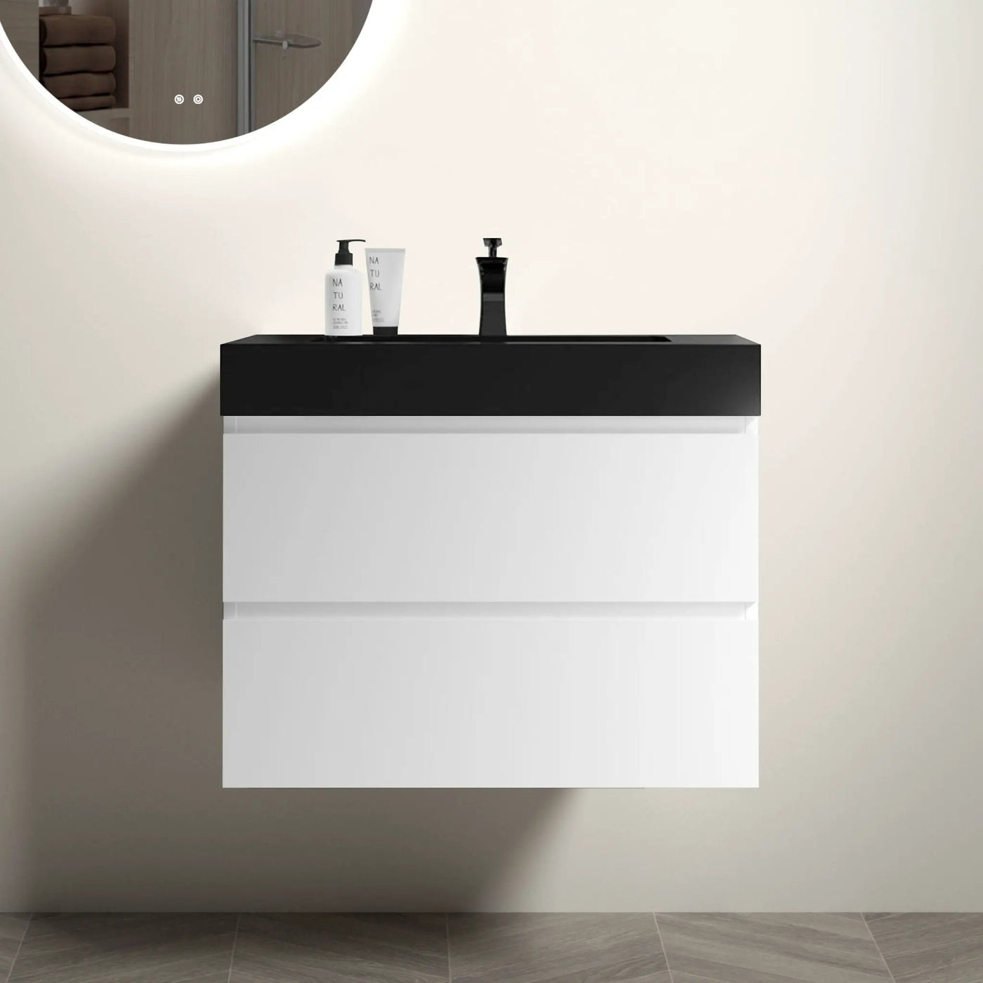 Alice - Bathroom Vanity With Large Storage, Sink Wall Mounted Floating Bathroom Vanity For Modern Bathroom, One-Piece Sink Basin Without Drain And Faucet by HouseOfZazla