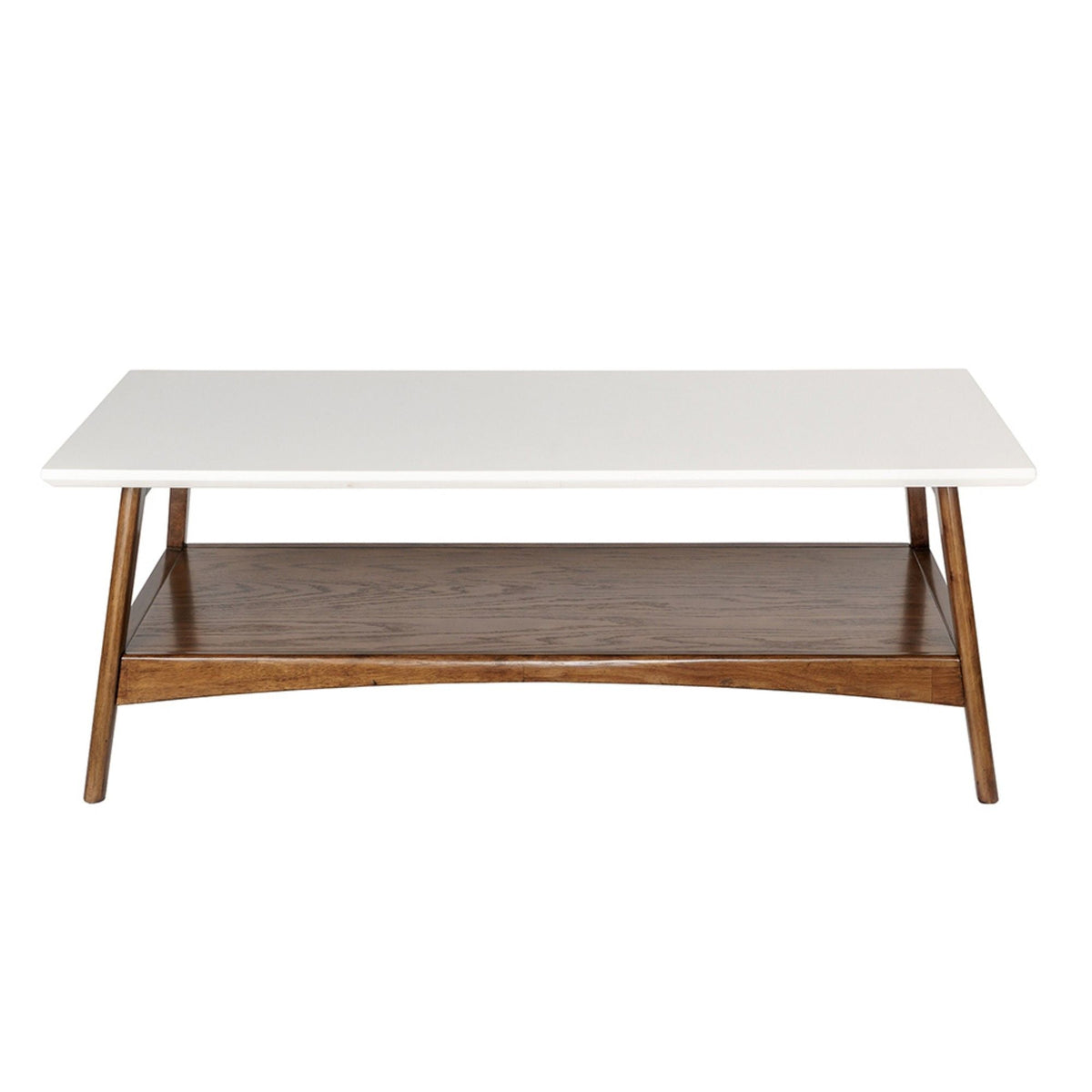 Modern Table With Extra Storage Coffee Table with Shelf - Dark Brown, Light Brown, White, photo 19 of 31