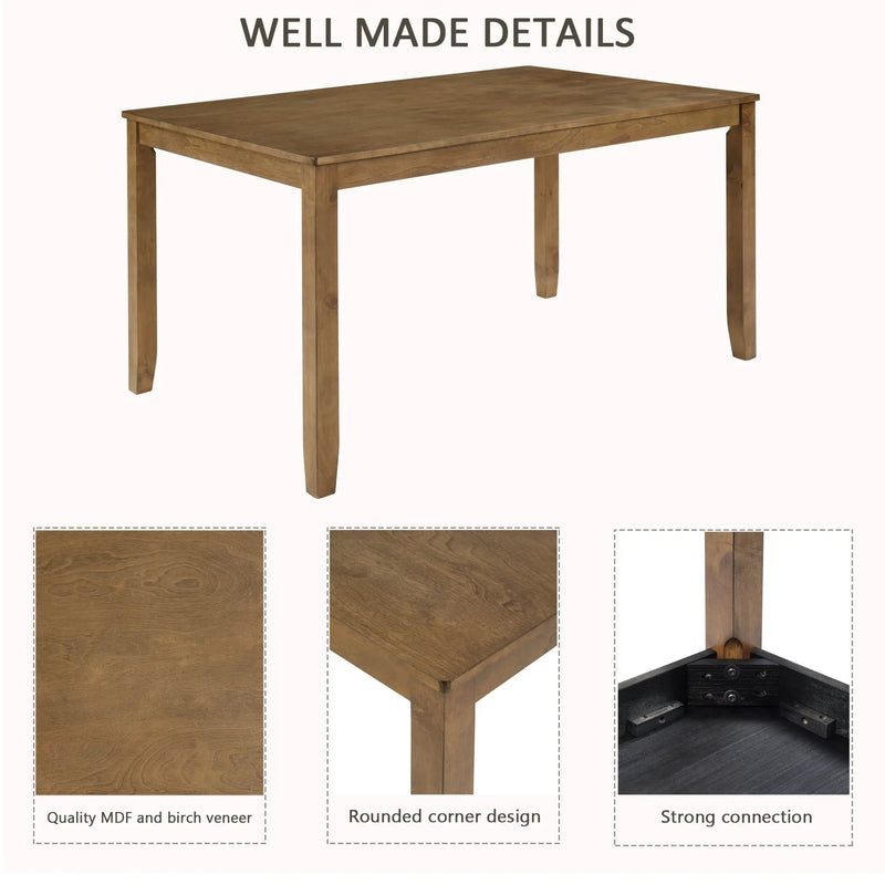 Oak Finish 6-Piece Dining Table Set by HouseOfZazla
