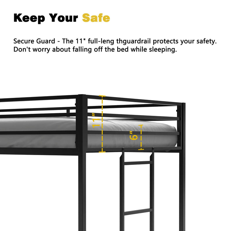 Adam - Twin Loft Bunk - Black by HouseOfZazla