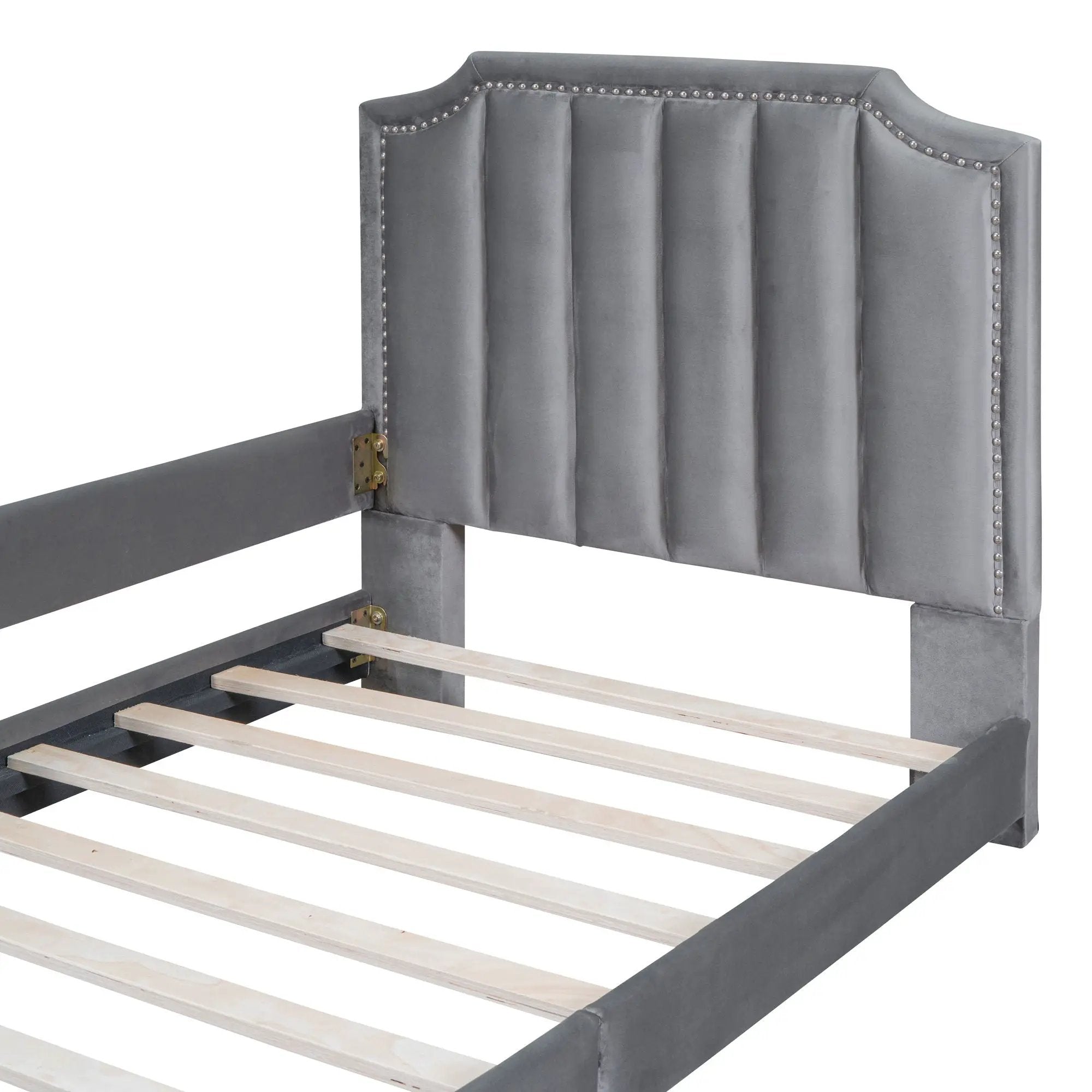 Upholstered Daybed With Classic Stripe Shaped Headboard by HouseOfZazla