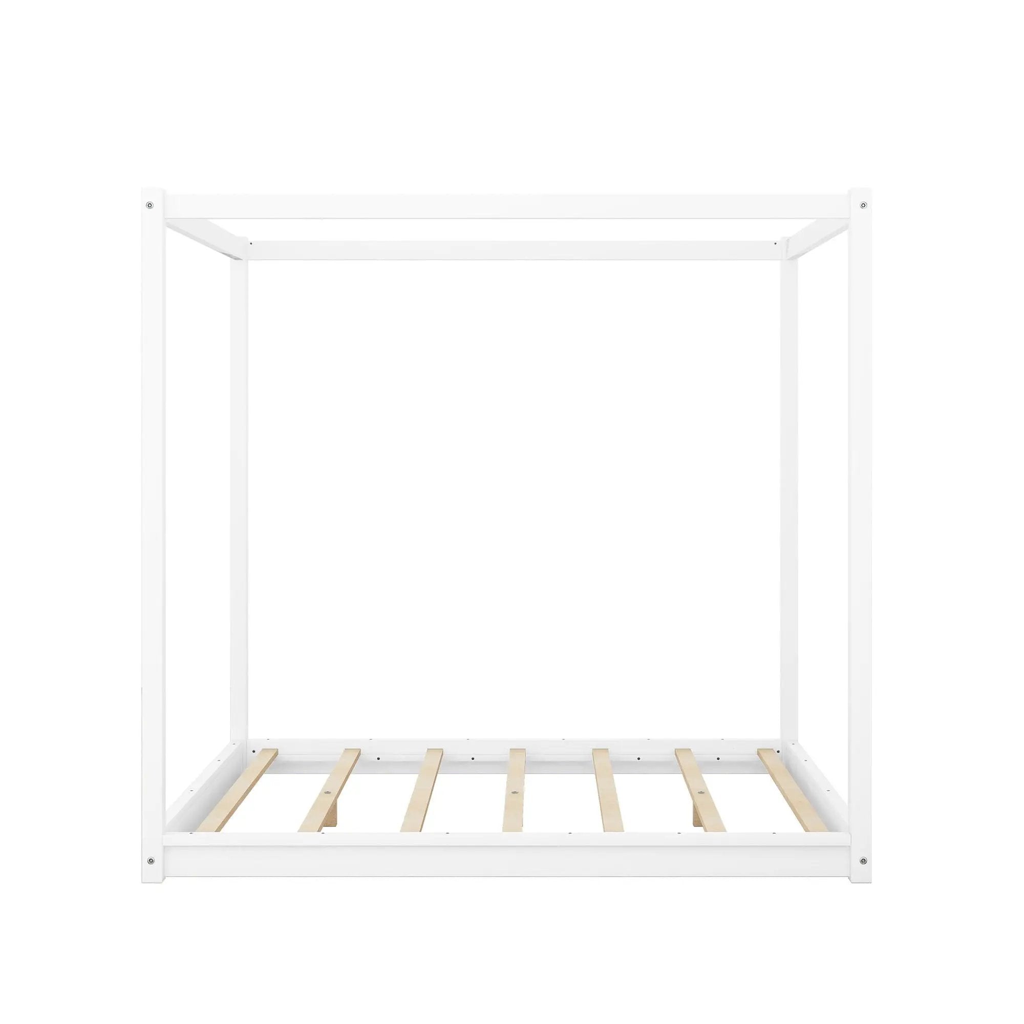 Wood Canopy Platform Bed With Support Legs And Airflow Slats by Unique Piece Furniture