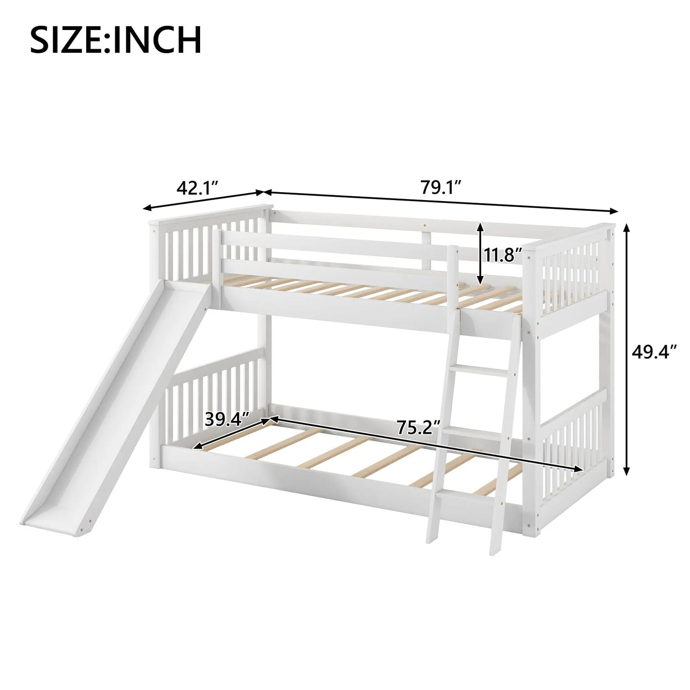 Bunk Bed & Convertible Slide And Ladder by HouseOfZazla
