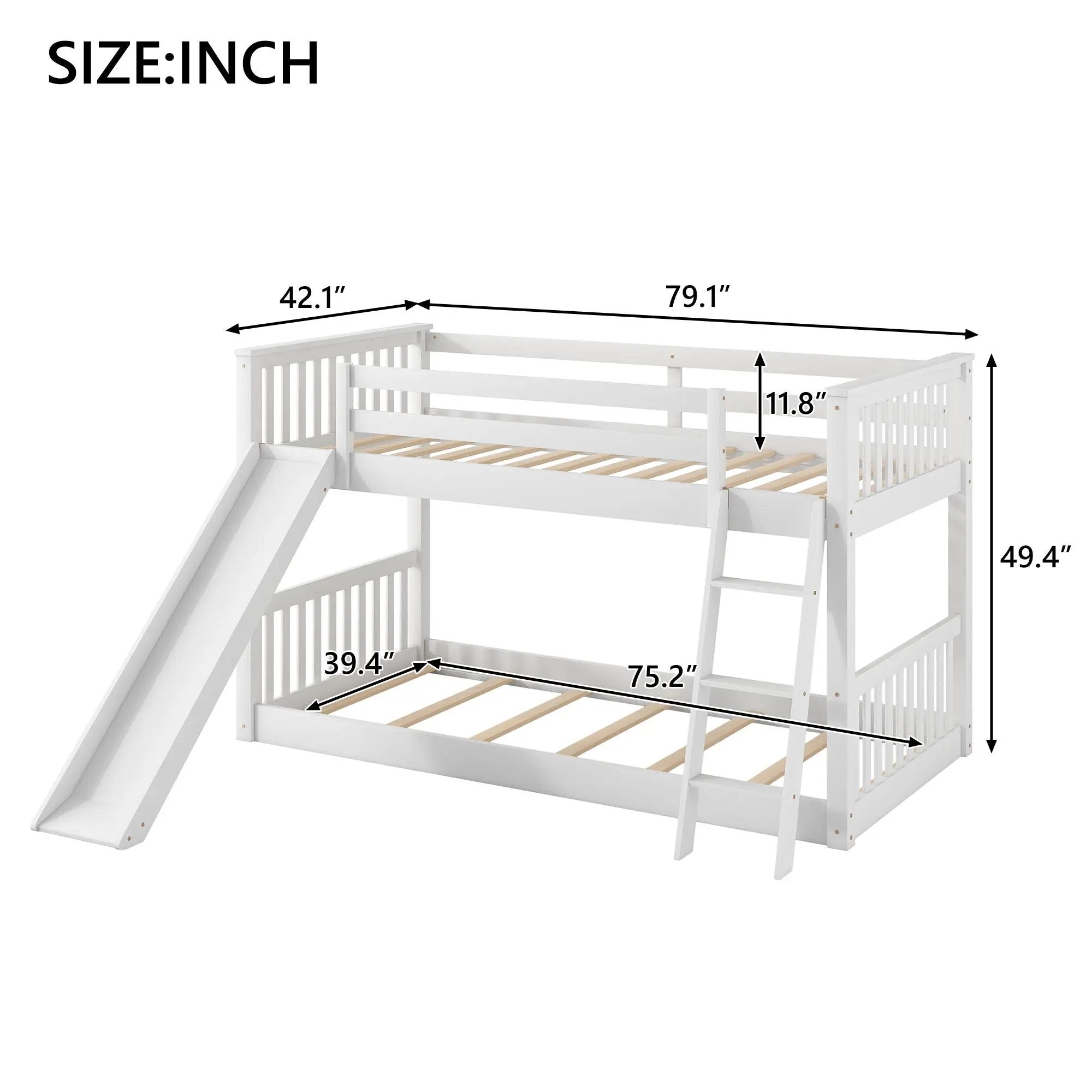Bunk Bed & Convertible Slide And Ladder by Unique Piece Furniture