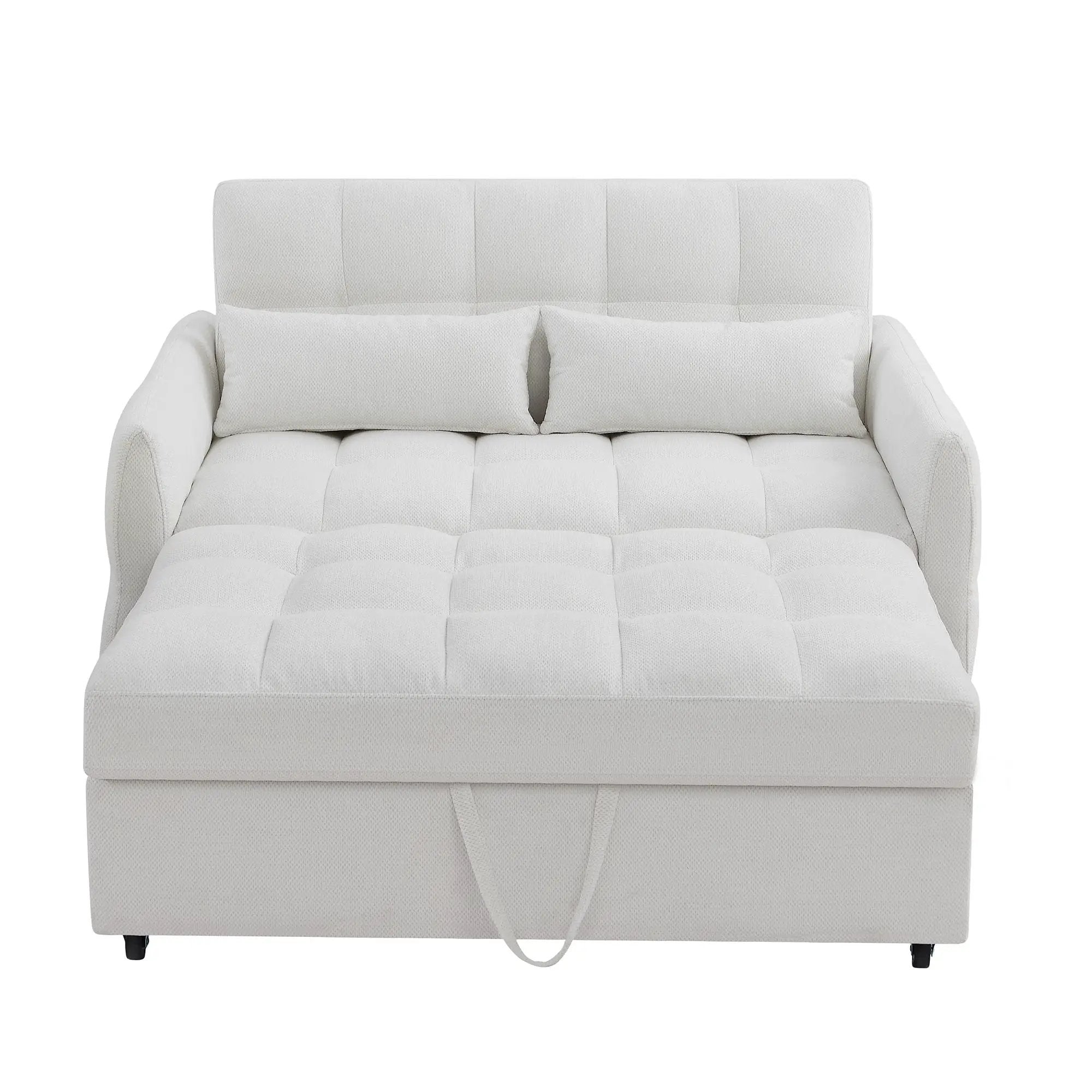 Loveseat Sofa Pull-Out Bed With Adjustable Backrest, 3 USB Ports And 2 Lumbar Pillows For Living Room by HouseOfZazla