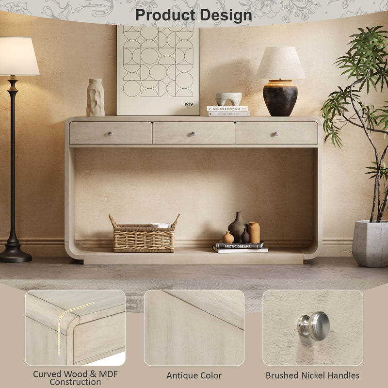 Console Table With 3 Drawers And Display Shelf by HouseOfZazla