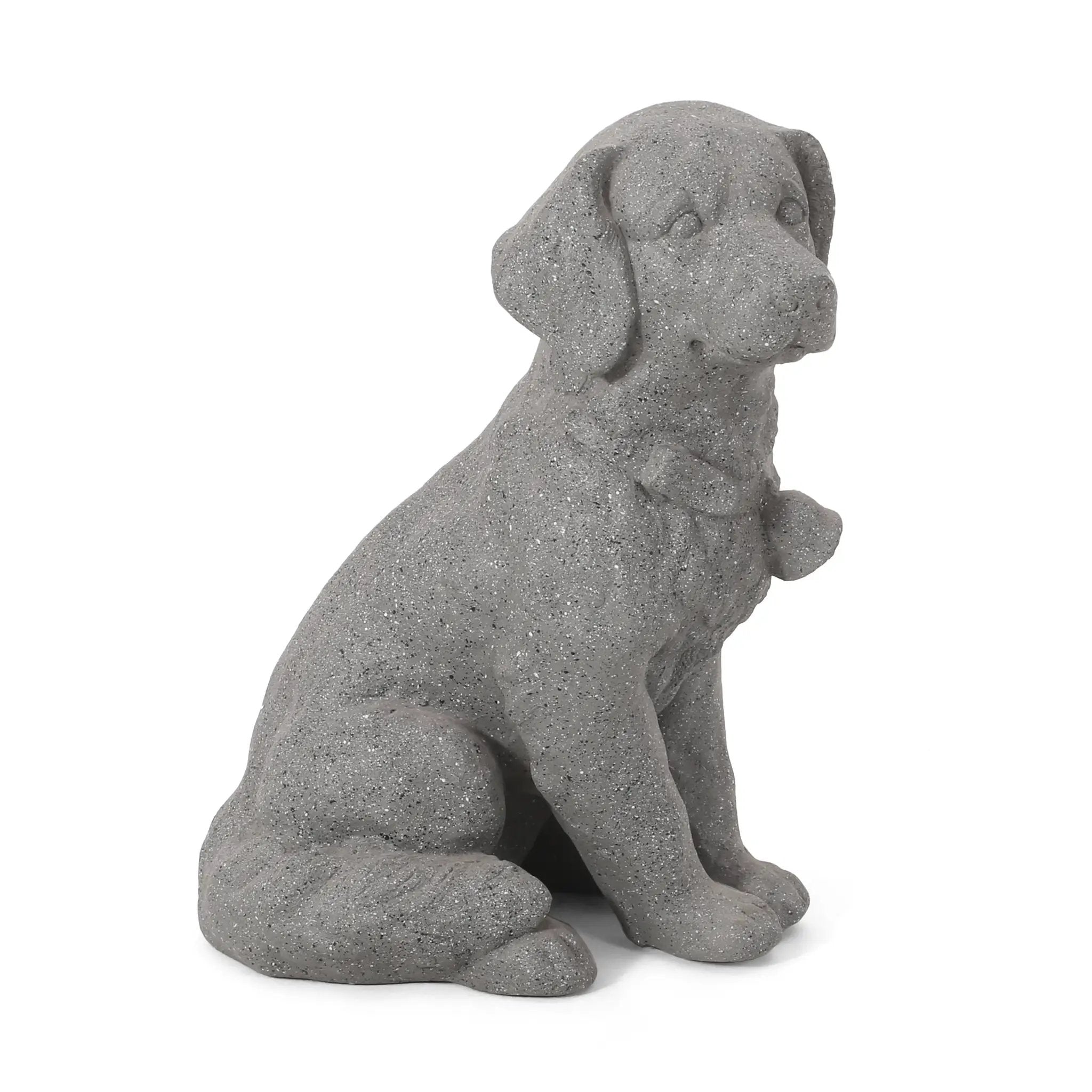 MGO Dog Statue, Outdoor Stone Gray by HouseOfZazla