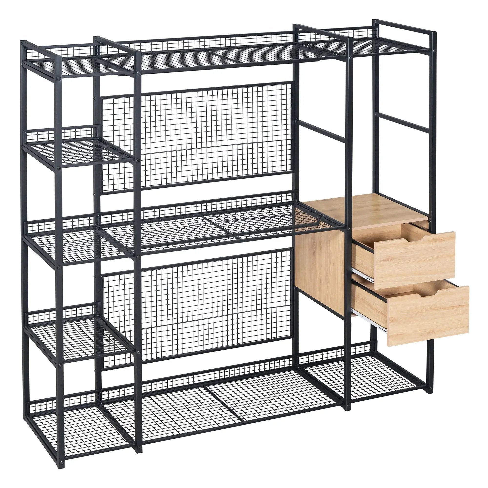 Open Style Wardrobe With Hanging Rails, Shelves And Drawers by HouseOfZazla