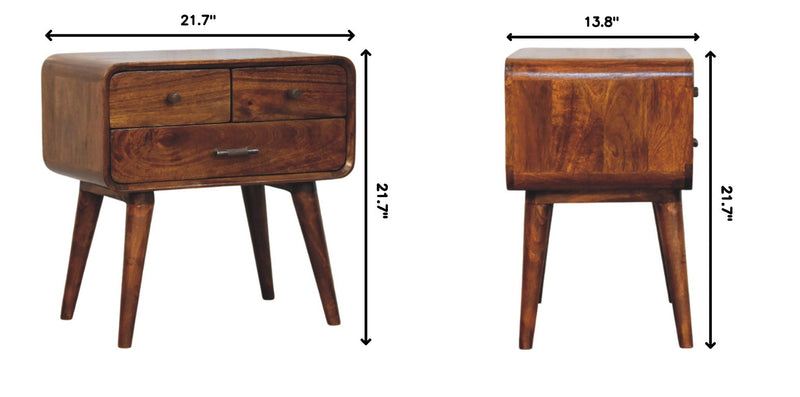 Avora - 3 Drawer Nightstand - Brown by HouseOfZazla