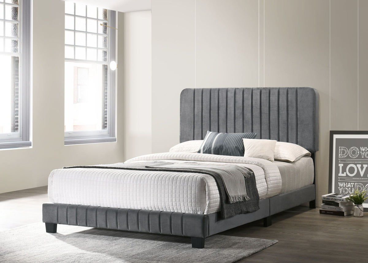 Channel Tufted Upholstered Bed with Plush Panel Design - Multiple Colors, photo 10 of 40